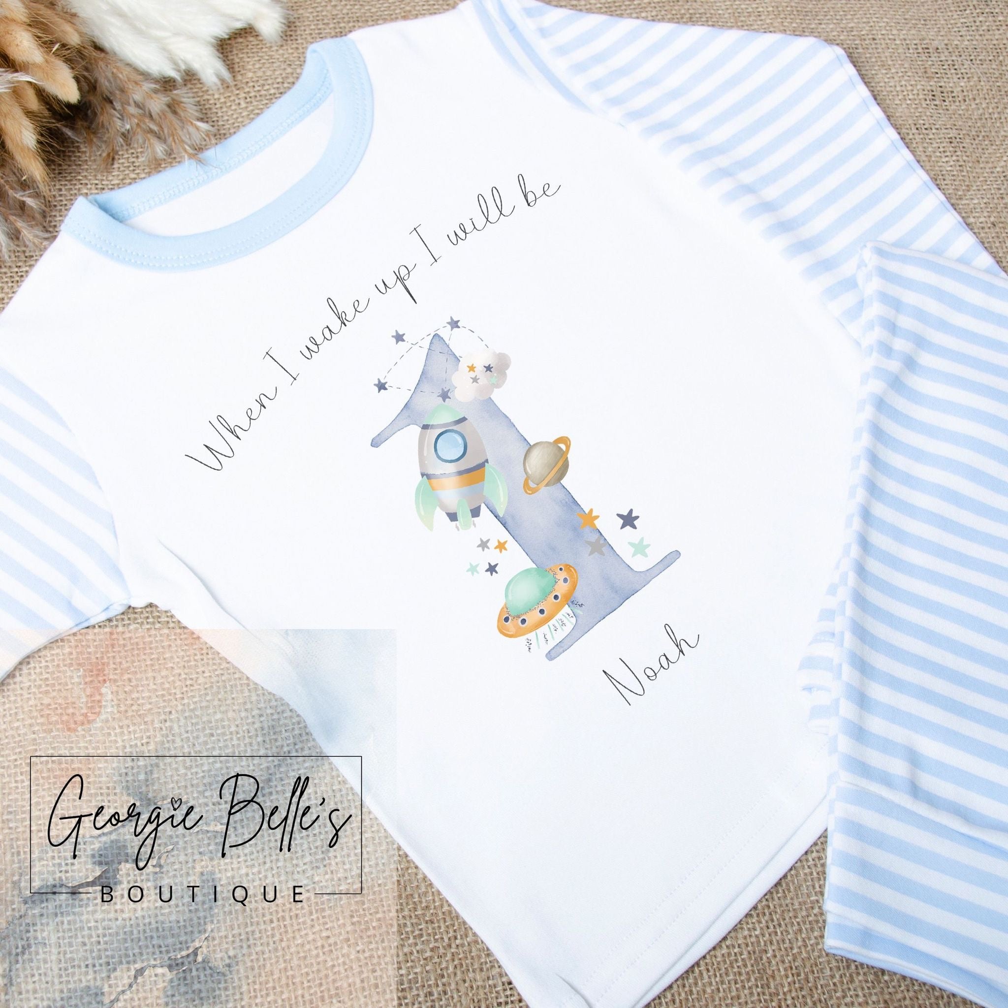 Personalised Birthday Pyjamas - When I Wake Up Space Design