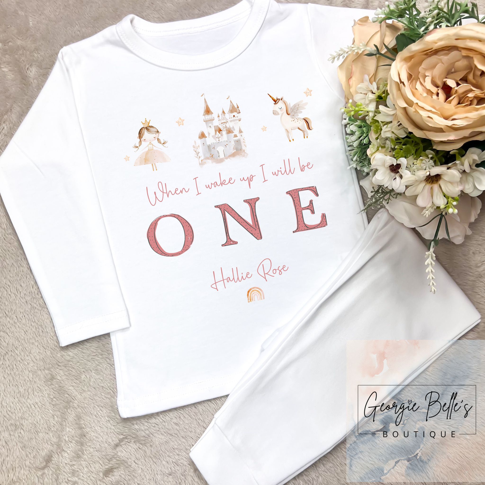 Personalised Birthday Pyjamas - Castle Trio Design