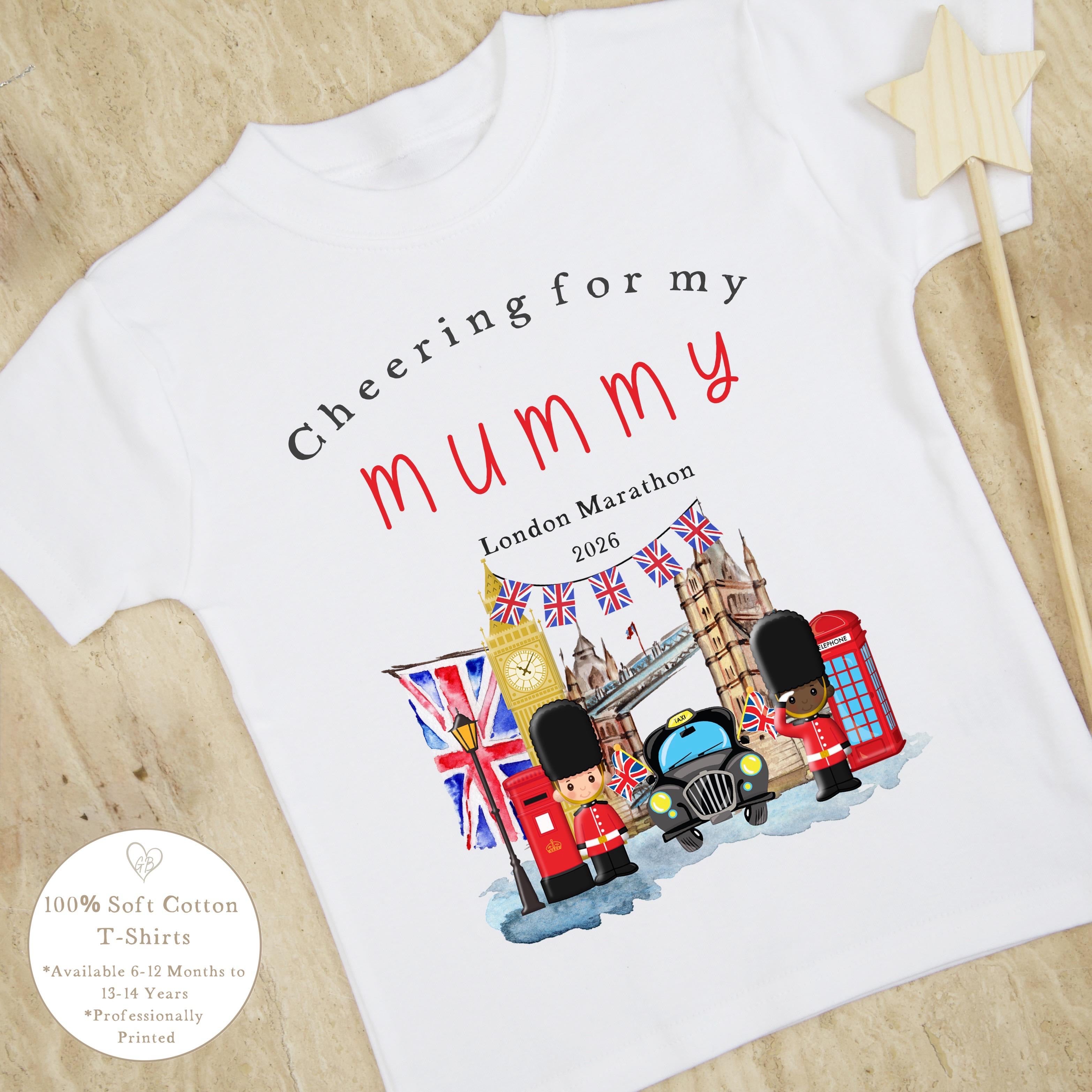 Personalised London Marathon Supporter T-Shirt – Custom Name Cheering Shirt for Family & Friends