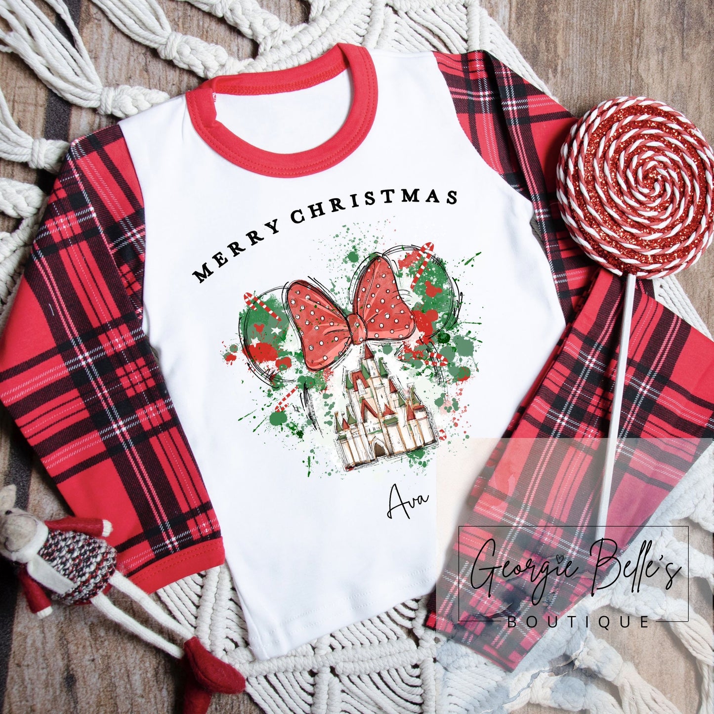 Personalised Family Matching ‘Disney Inspired’ With Bow Christmas Pyjamas