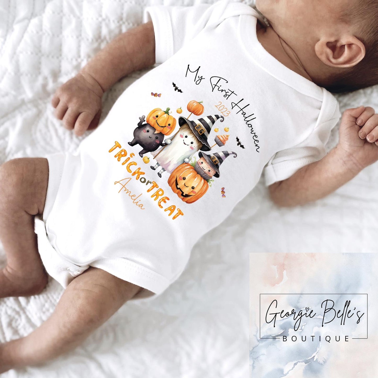 My 1st Halloween Vest / Babygrow - Ghoul Design