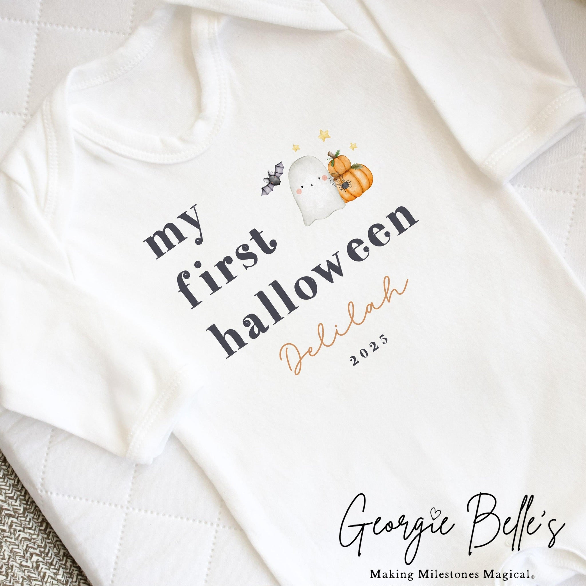 Personalised Halloween Bodysuit / Sleepsuit - My First Halloween Design