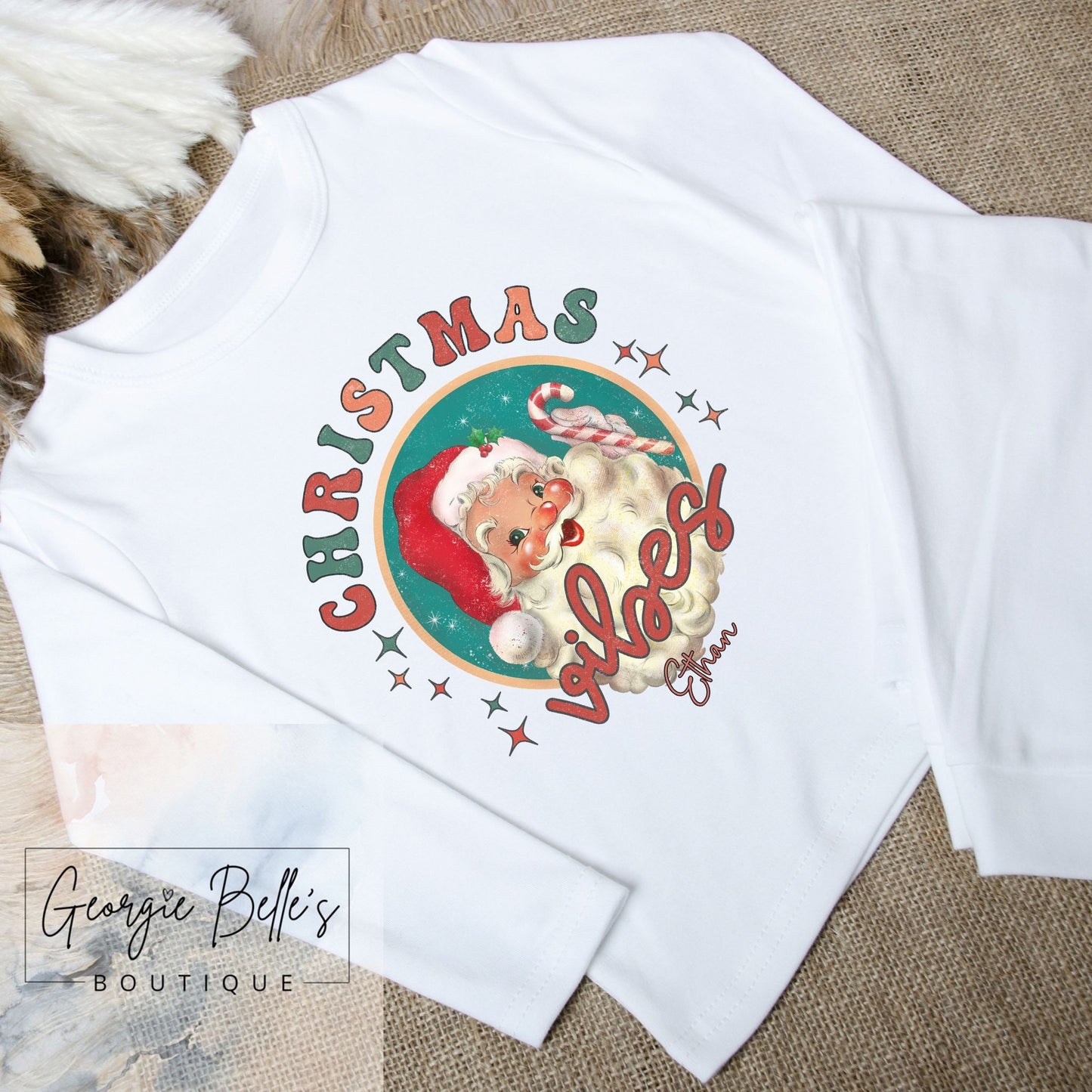 Personalised Christmas Pyjamas - Christmas Vibes Red Design