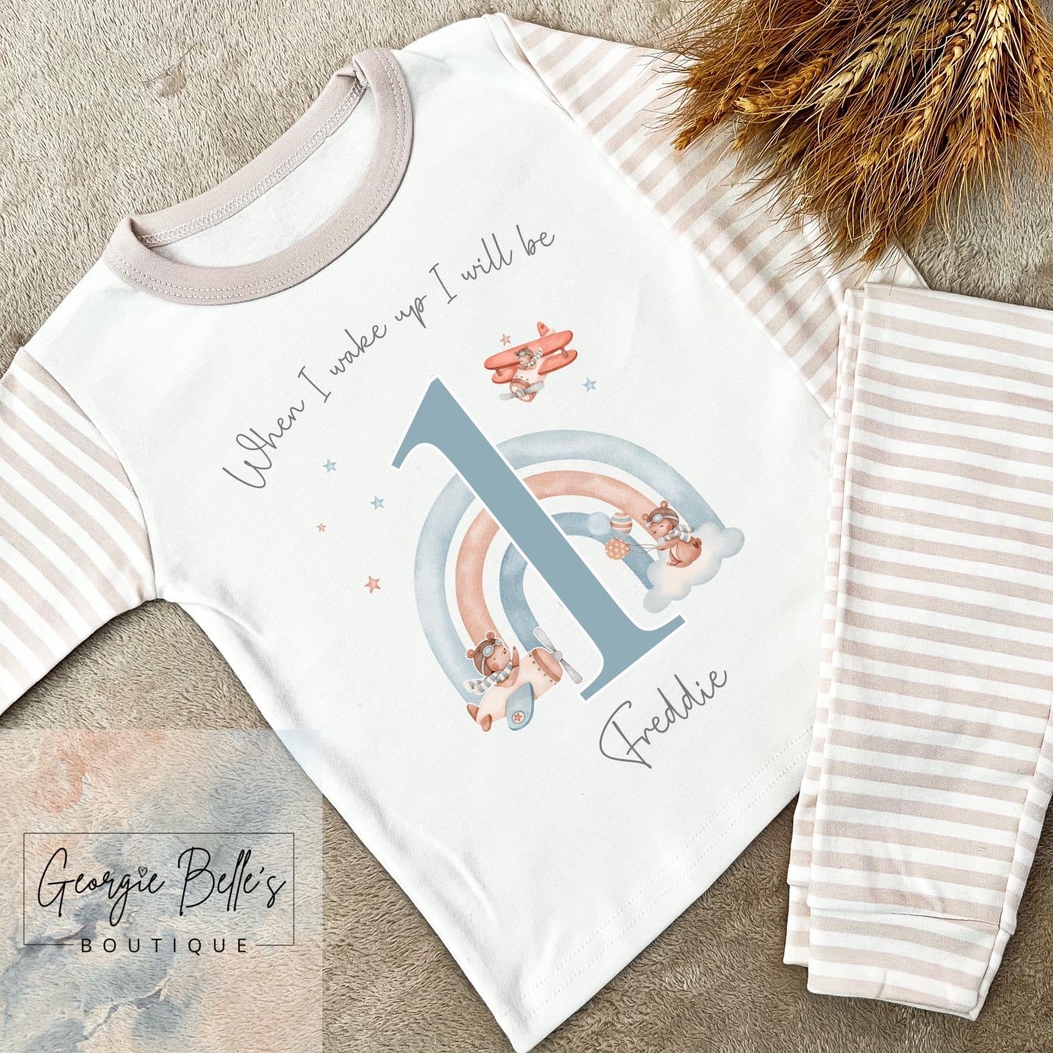 Personalised Birthday Pyjamas - Aeroplane Design