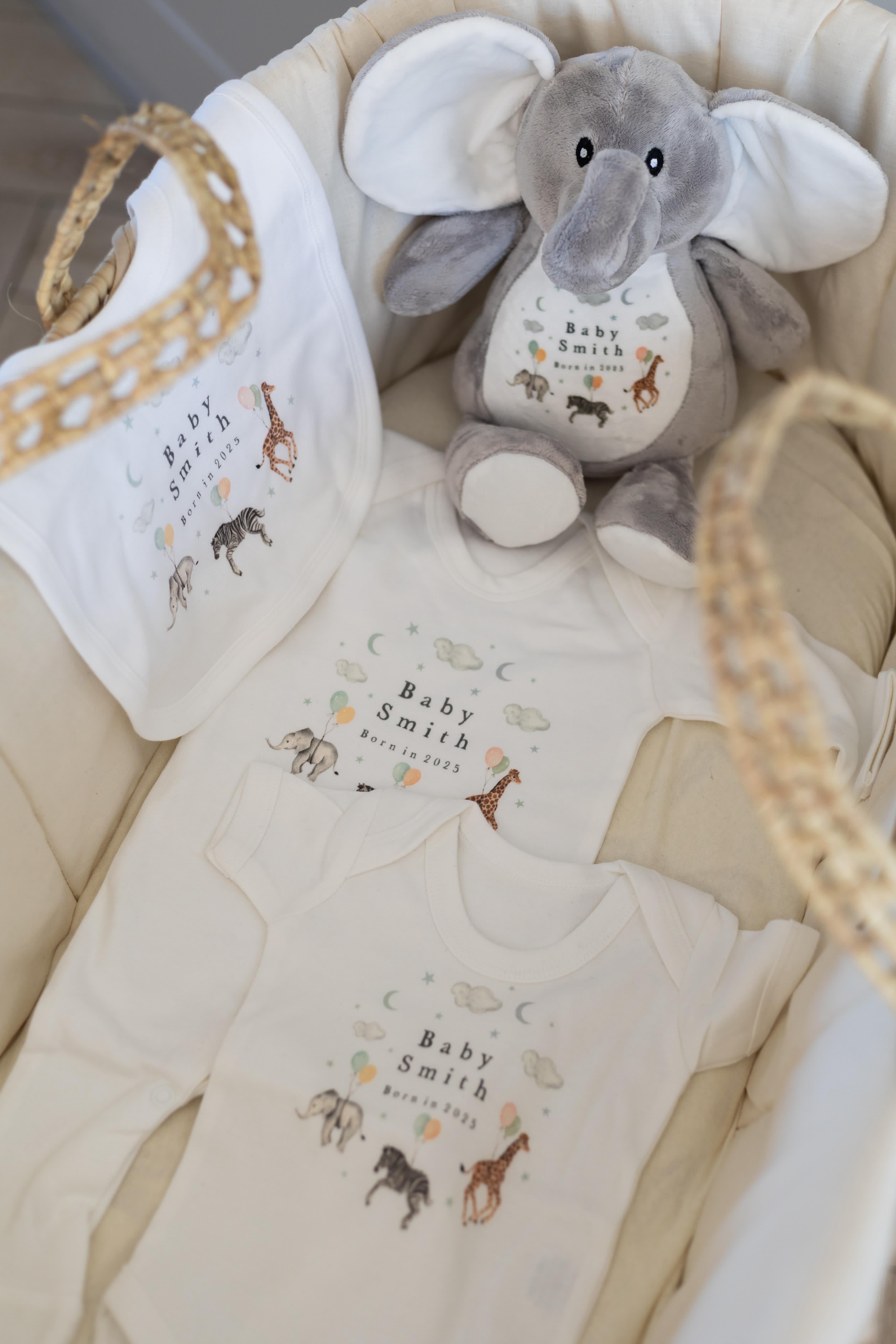 Personalised Baby Gift Set - Animal Wreath Design