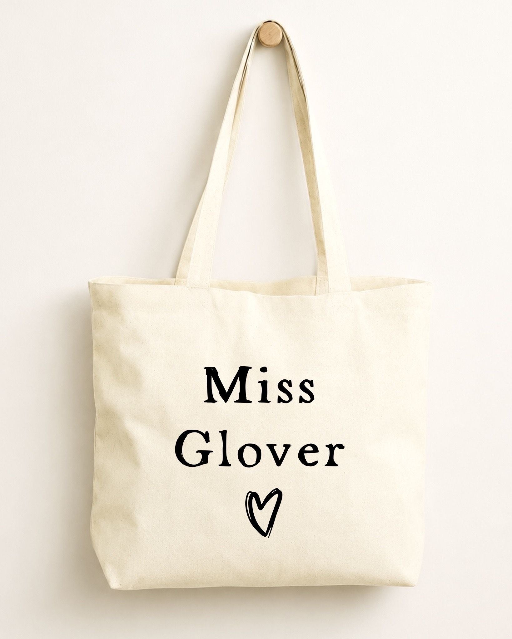 Fiver Friday Personalised Teacher Tote Bag | End of School Year Thank You Gift - Classic Name Design