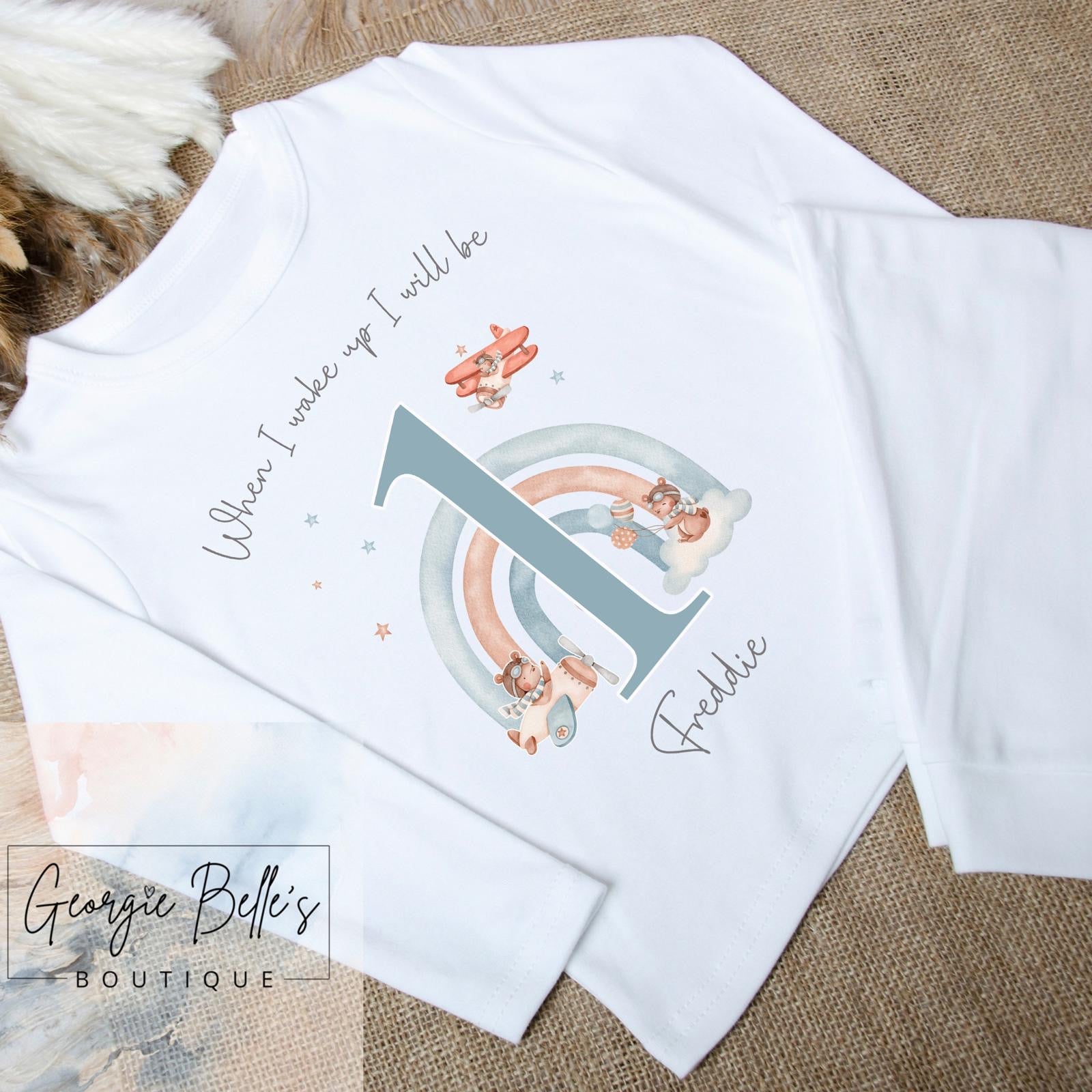 Personalised Birthday Pyjamas - Aeroplane Design