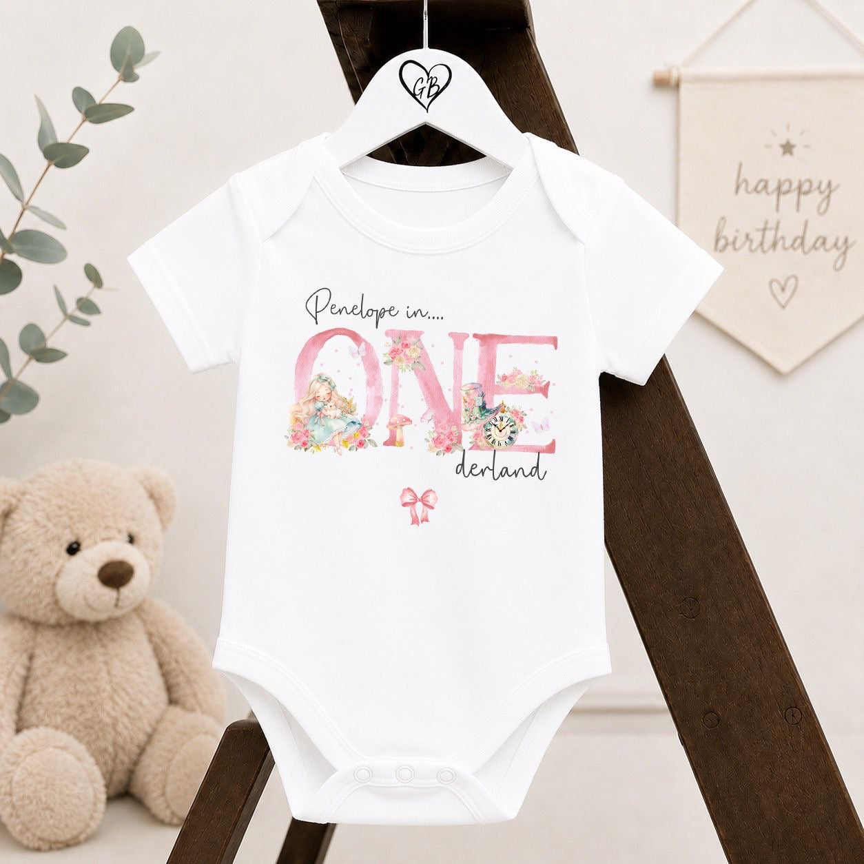 Personalised First Birthday Baby Vest | 1st Birthday Outfit - Pink OneDerland Design
