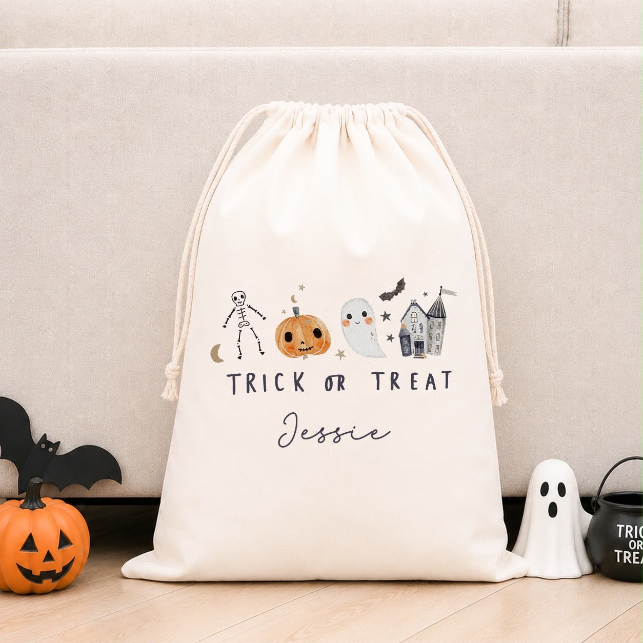 Personalised Halloween Boo Bag & Treat Sack | Trick Or Treat Design
