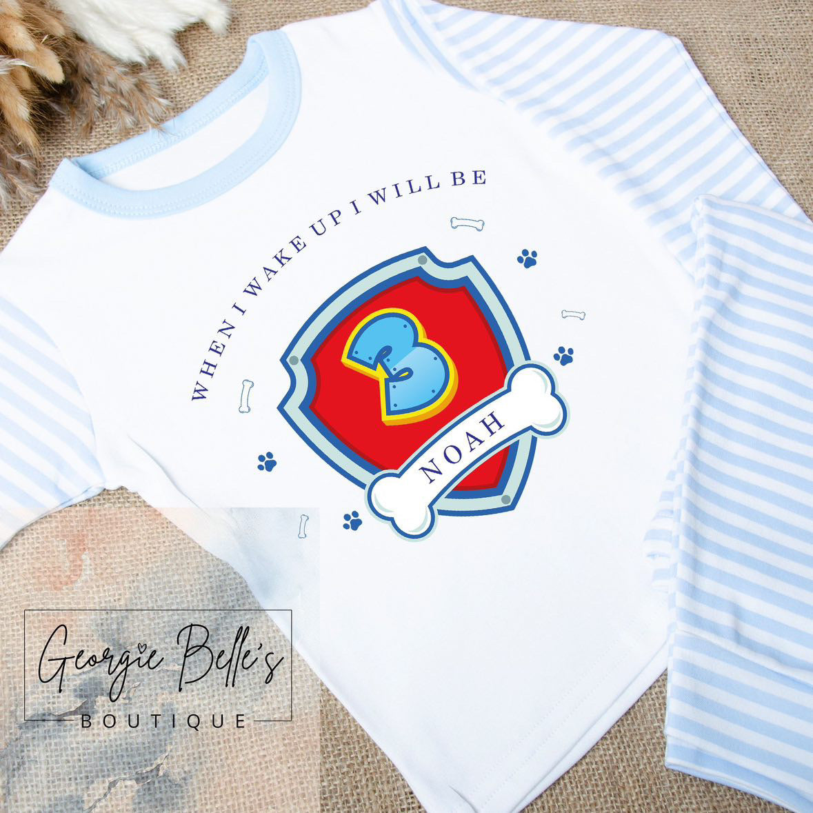 Personalised Birthday Pyjamas - Dog Theme Design