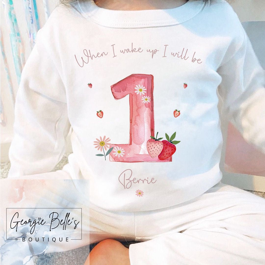 Personalised Birthday Pyjamas - When I Wake Up Berry Design