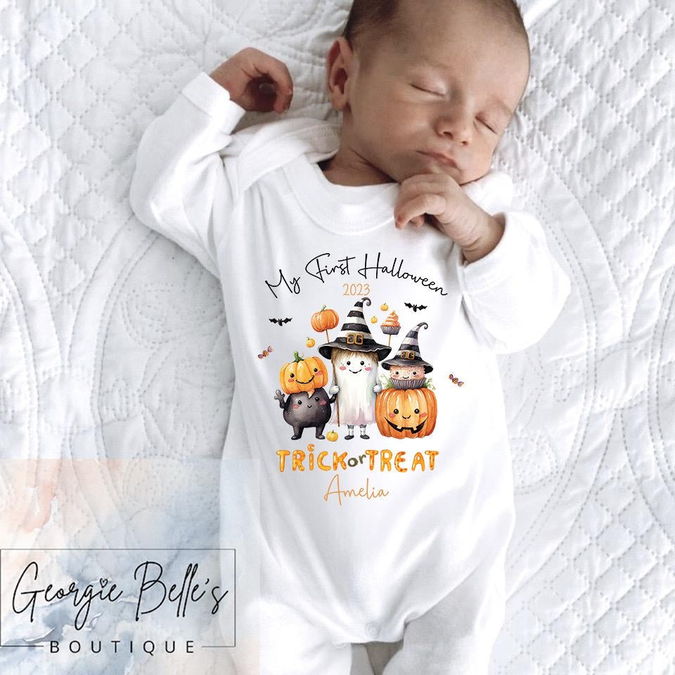 My 1st Halloween Vest / Babygrow - Ghoul Design