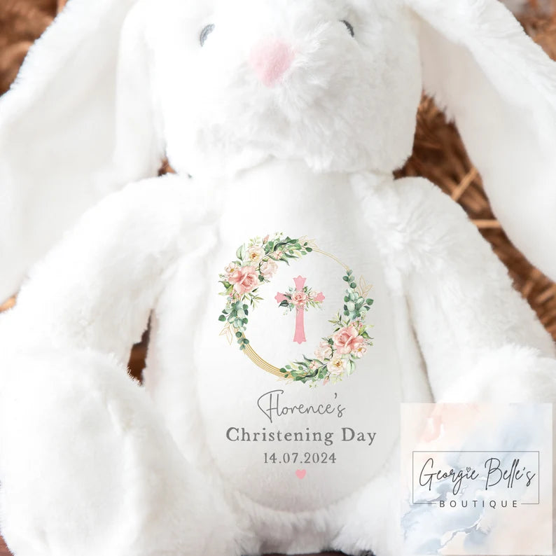 Personalised Christening Babygrow / Vest - Floral Design