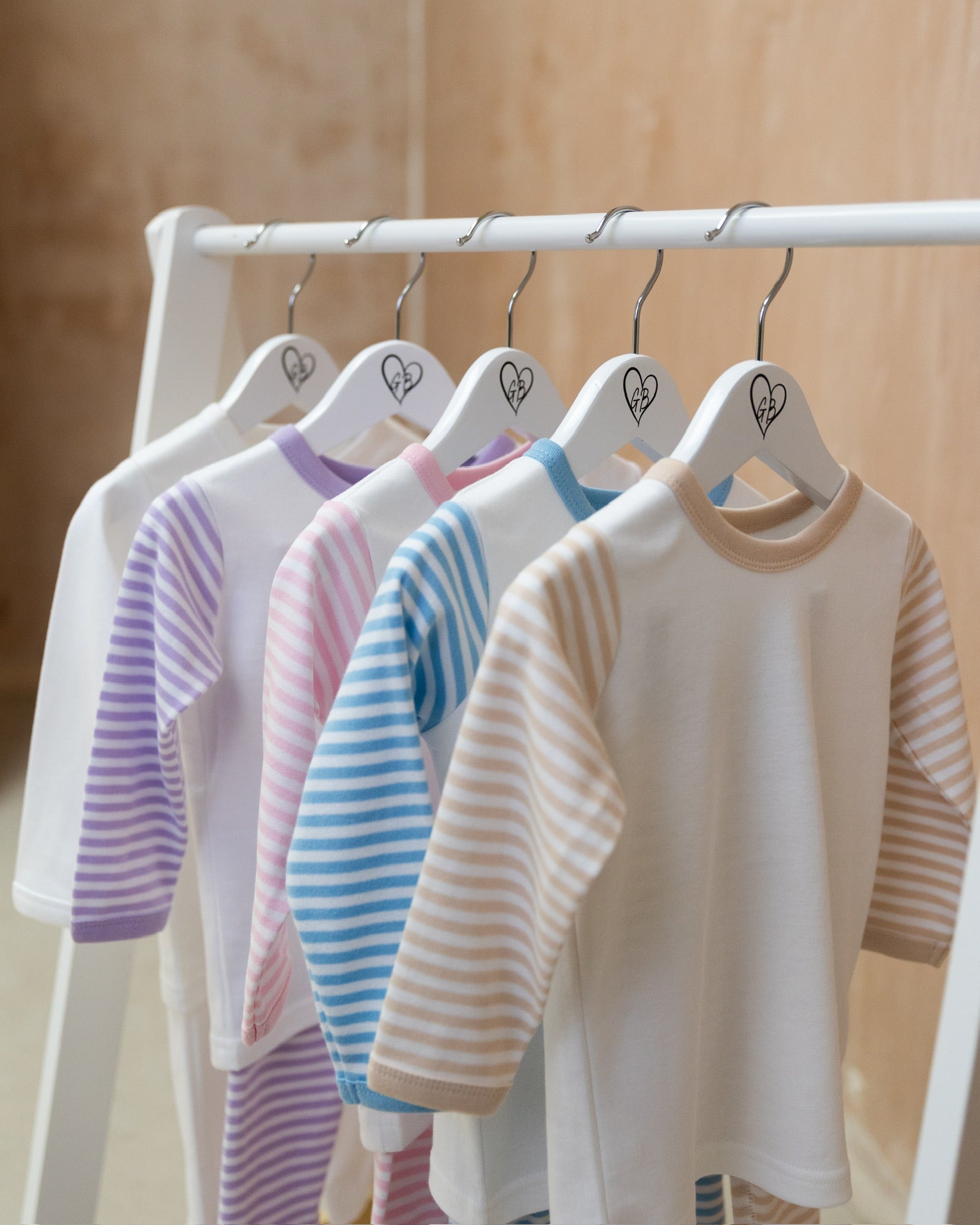 Personalised Pink Stripe Birthday Pyjamas - Pink Pastel Rainbow Number Design