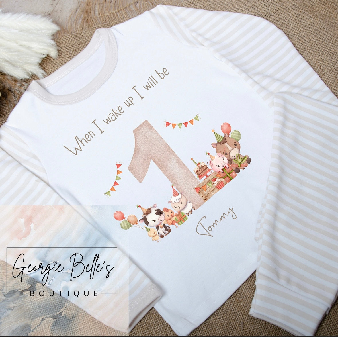 Personalised Birthday Pyjamas - Farm Design