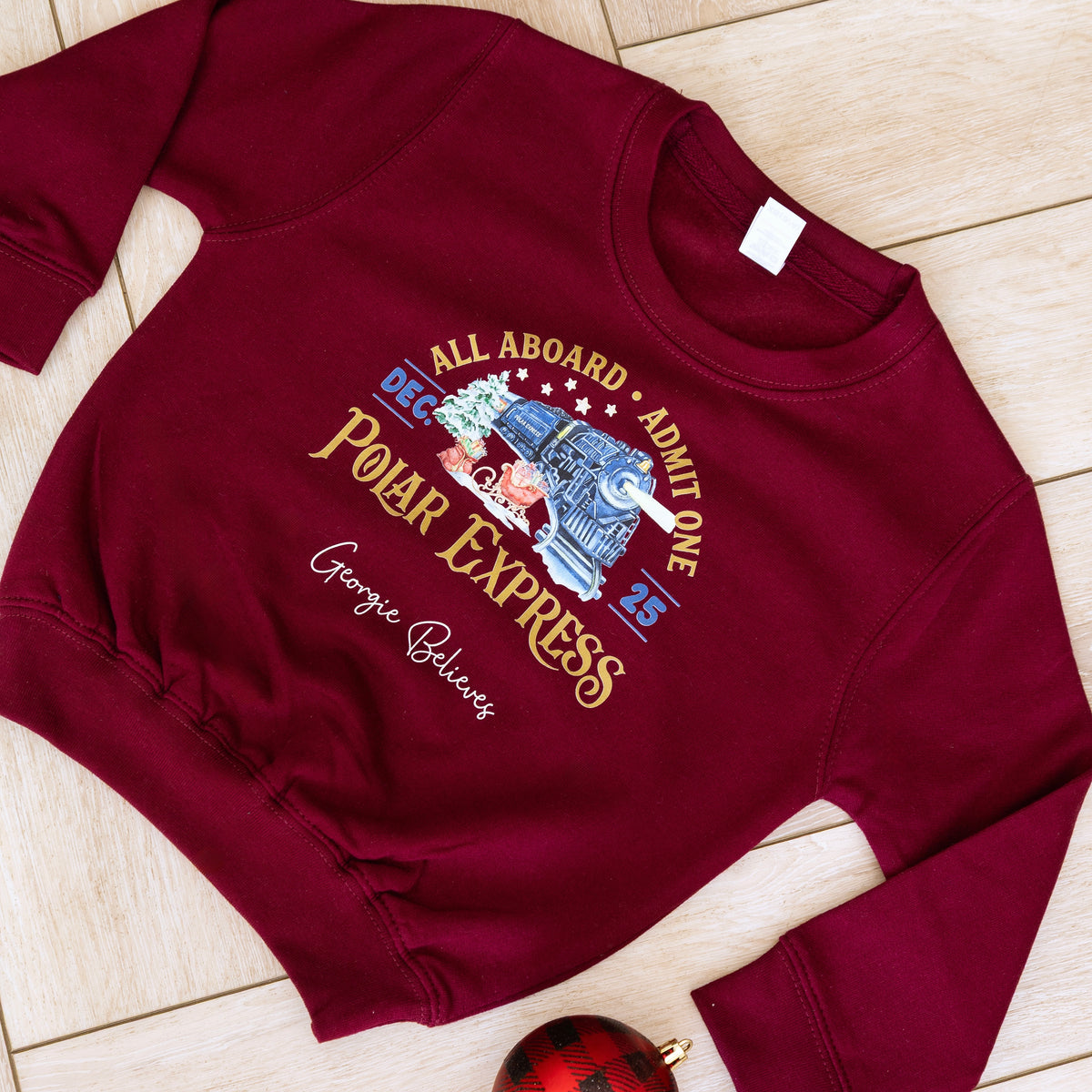 Personalised Children’s Christmas Jumper | Polar Express Design