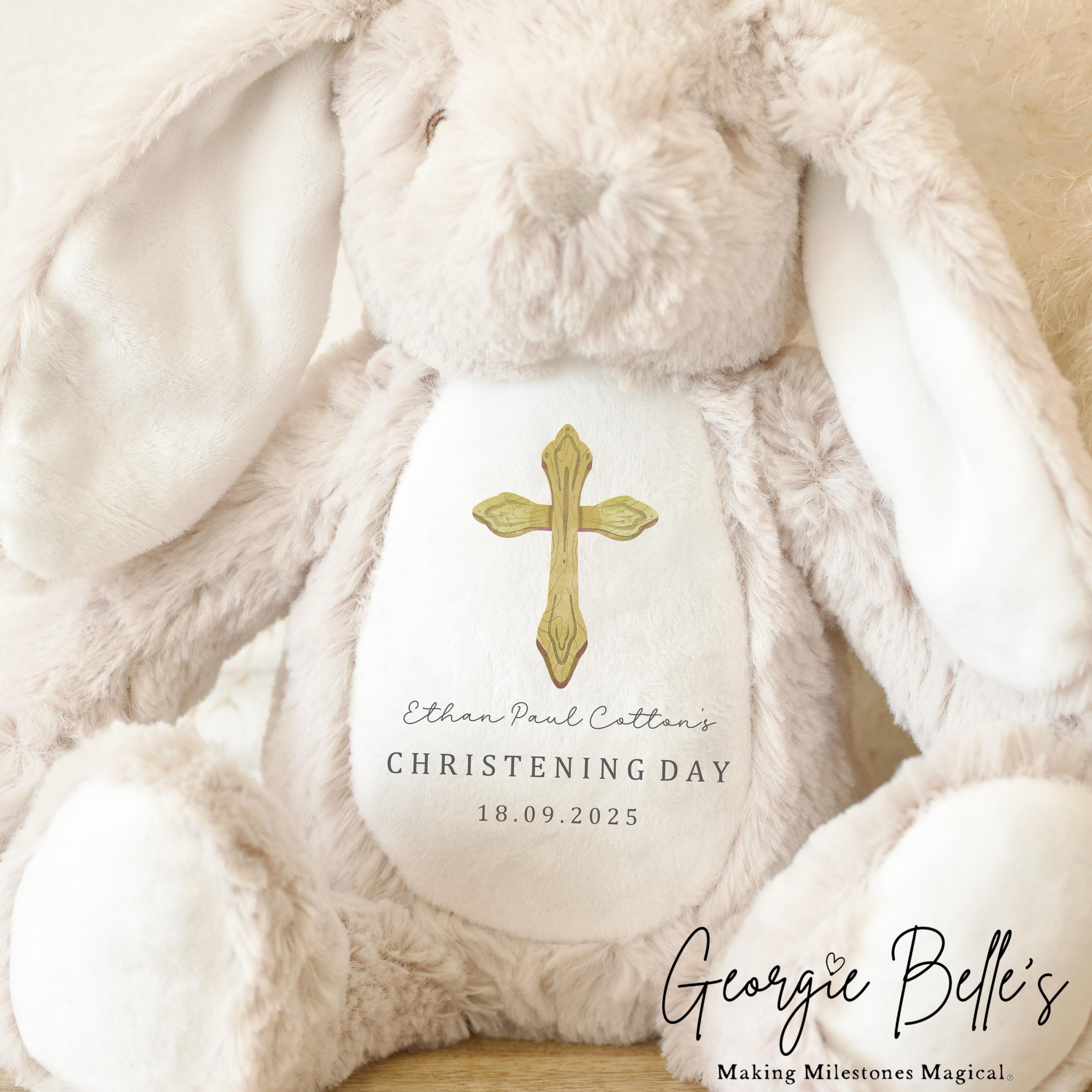 Personalised Christening Babygrow / Vest - Gold Cross Design