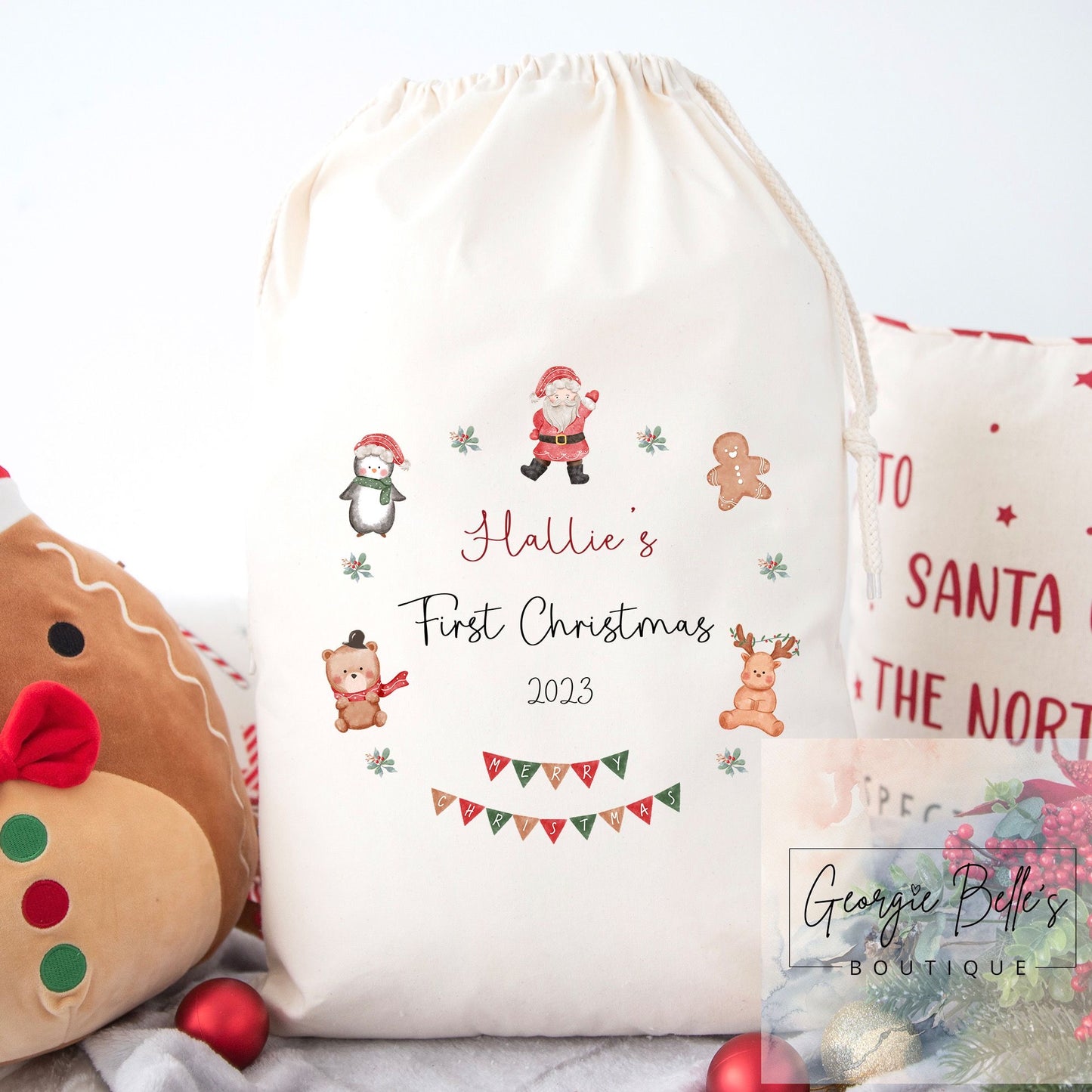 My 1st Christmas Vest / Babygrow - Christmas Wreath Design