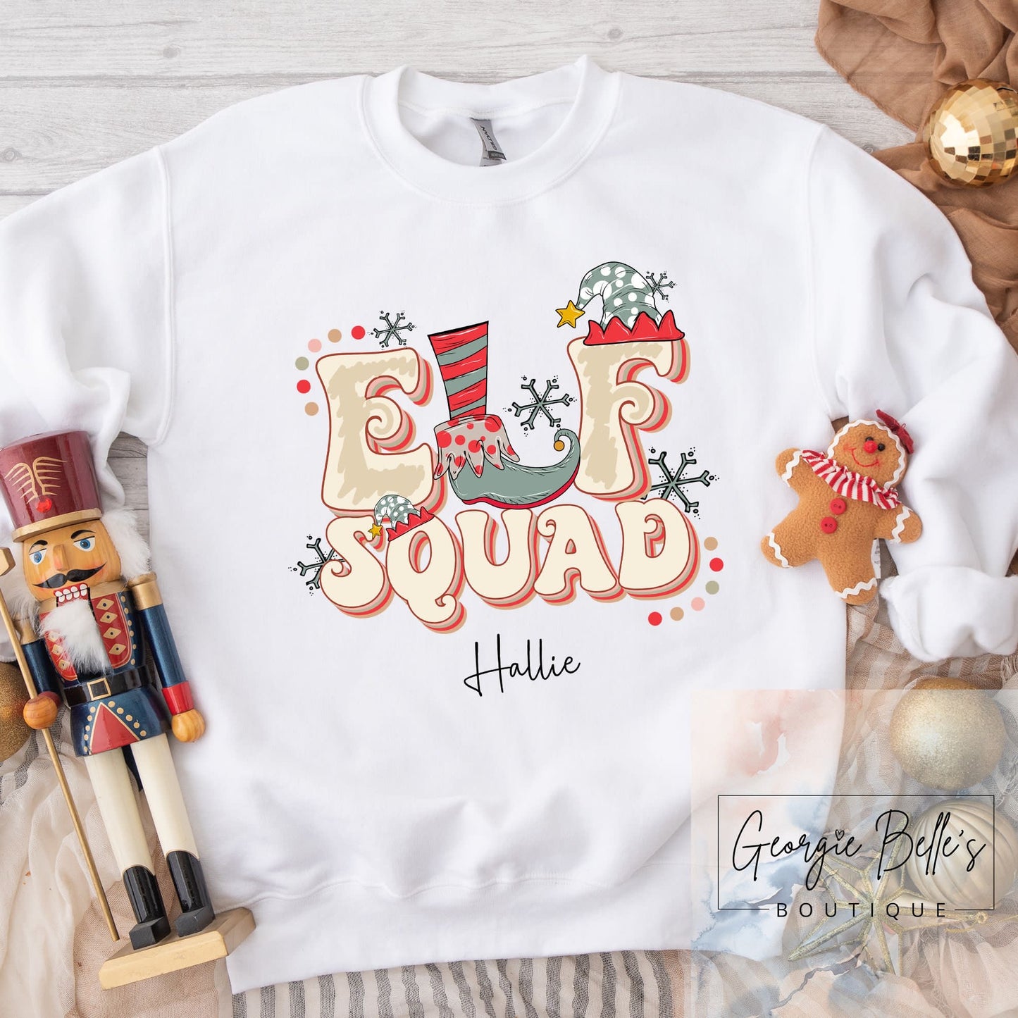 Personalised Christmas Jumper - Elf Squad Design