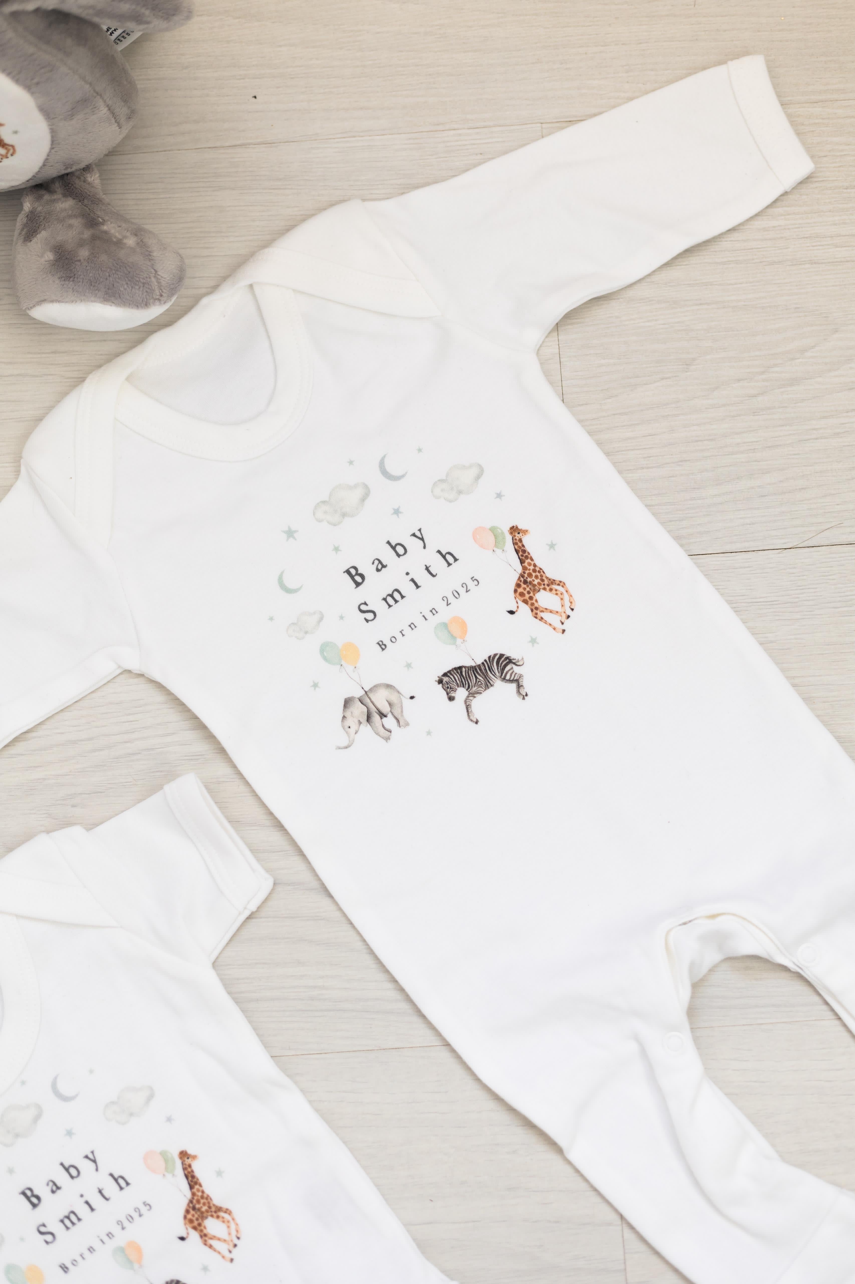 Personalised Baby Gift Set - Animal Wreath Design