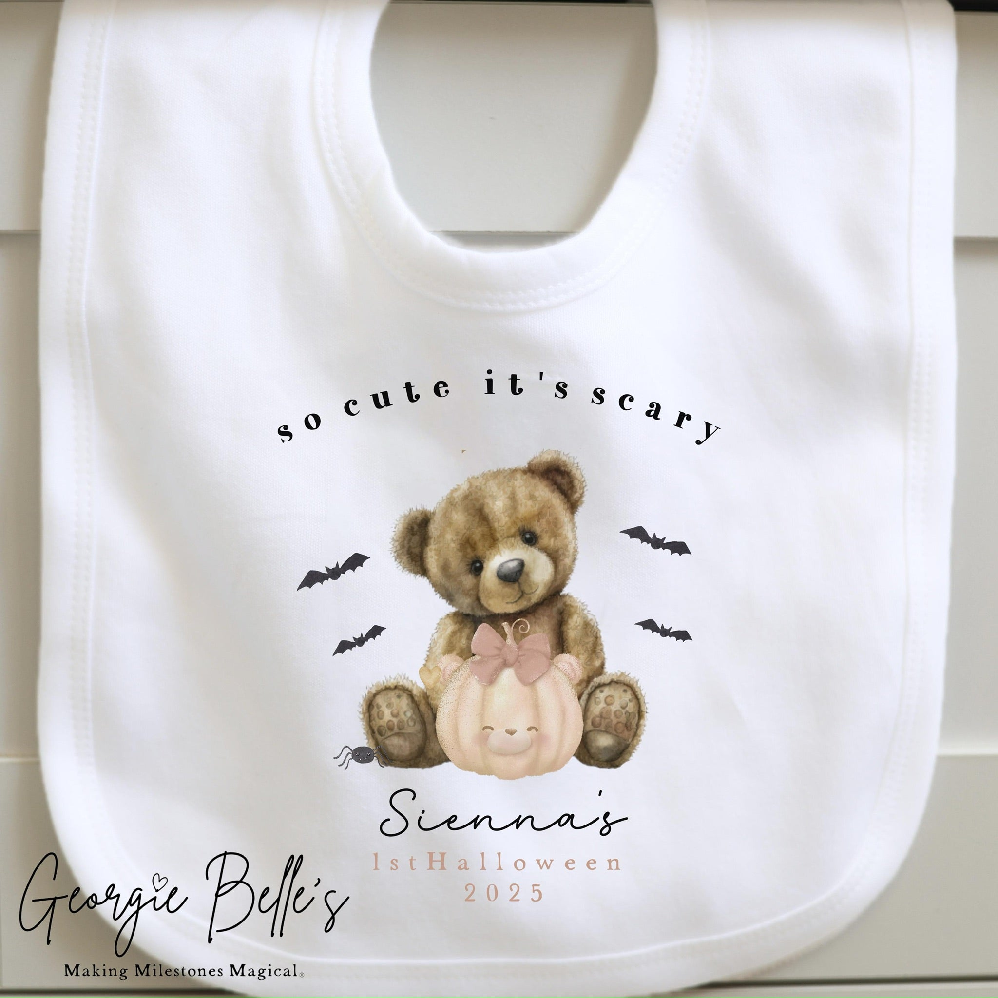 Personalised Halloween Bodysuit / Sleepsuit - Too Cute It’s Scary Design