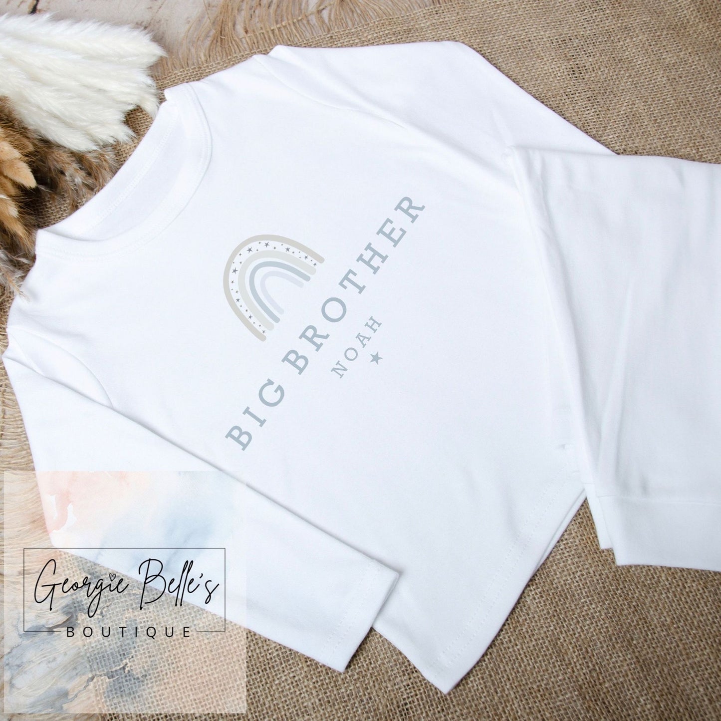 Personalised Big Brother/ Little Sister Sibling Matching Babygrow/PJ's