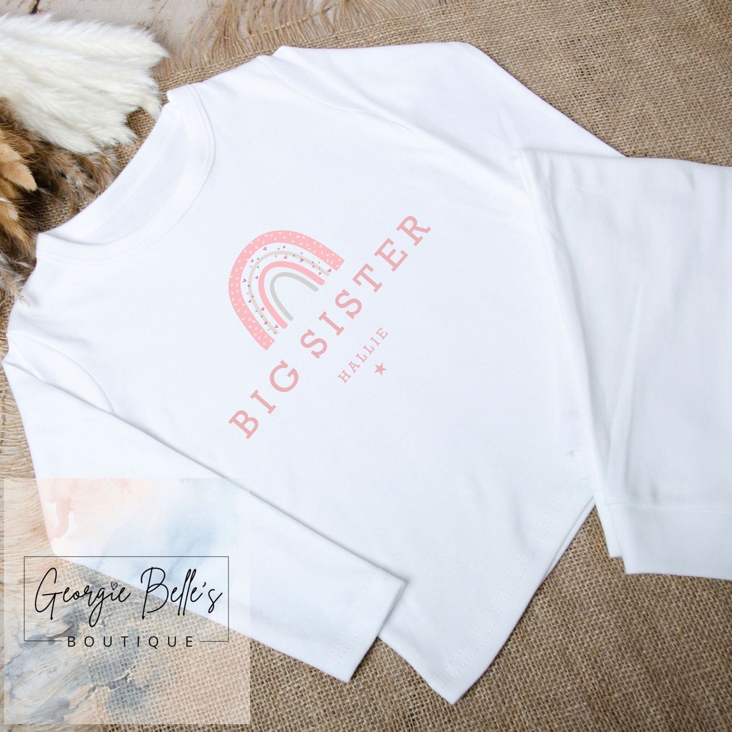 Personalised Big Sister / Little Brother Sibling Matching Babygrow/PJ's