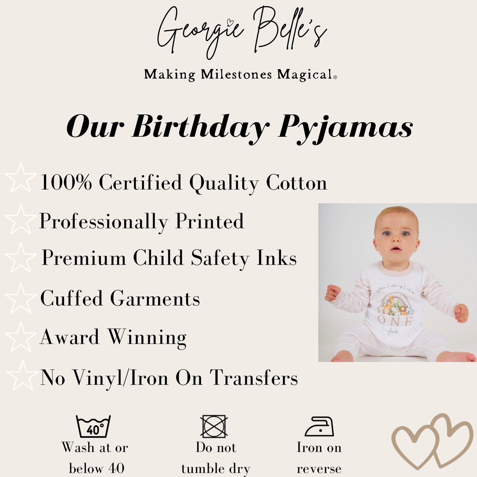 Personalised Birthday Pyjamas - Beige Pirate Design