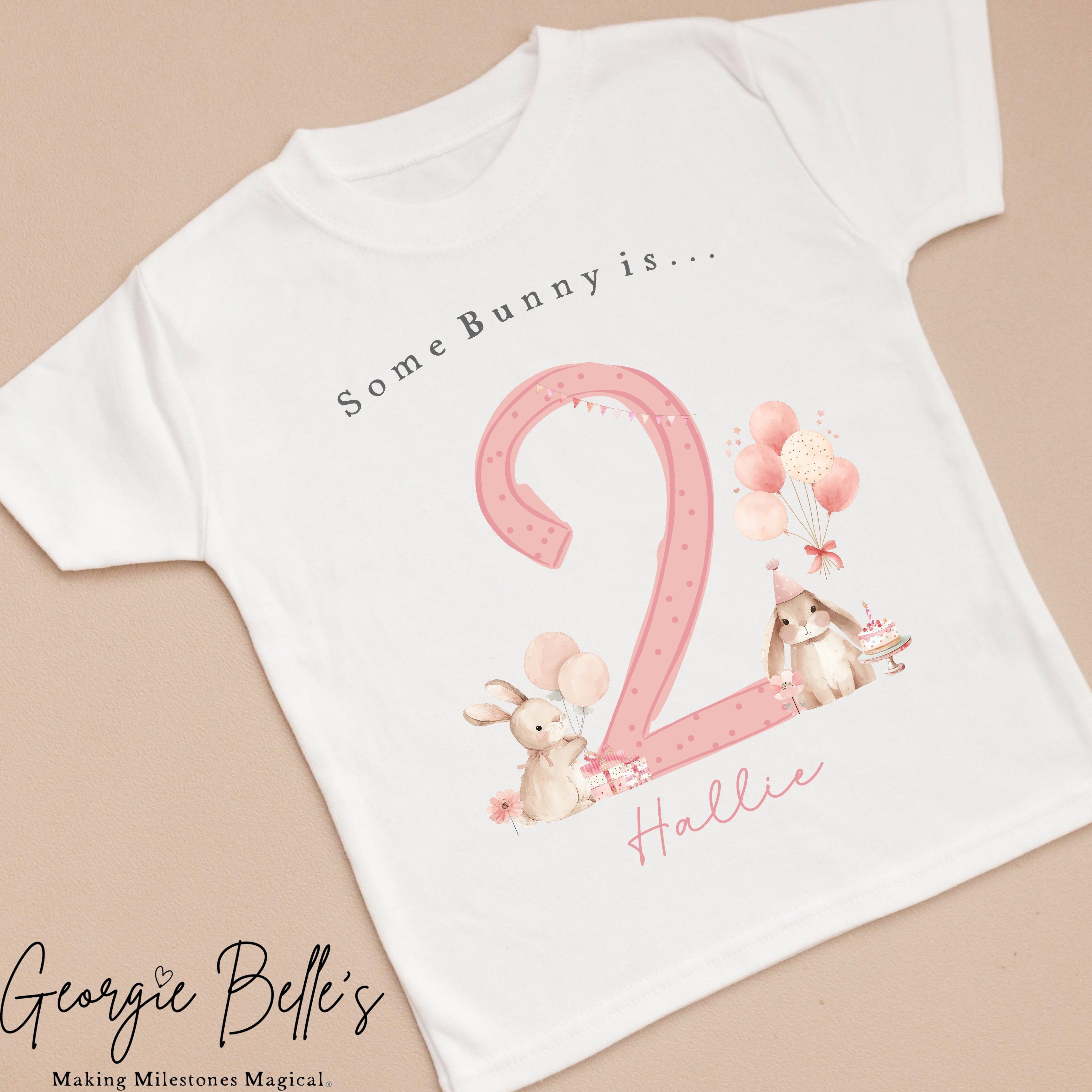 Personalised Birthday T-Shirt - Some Bunny Design