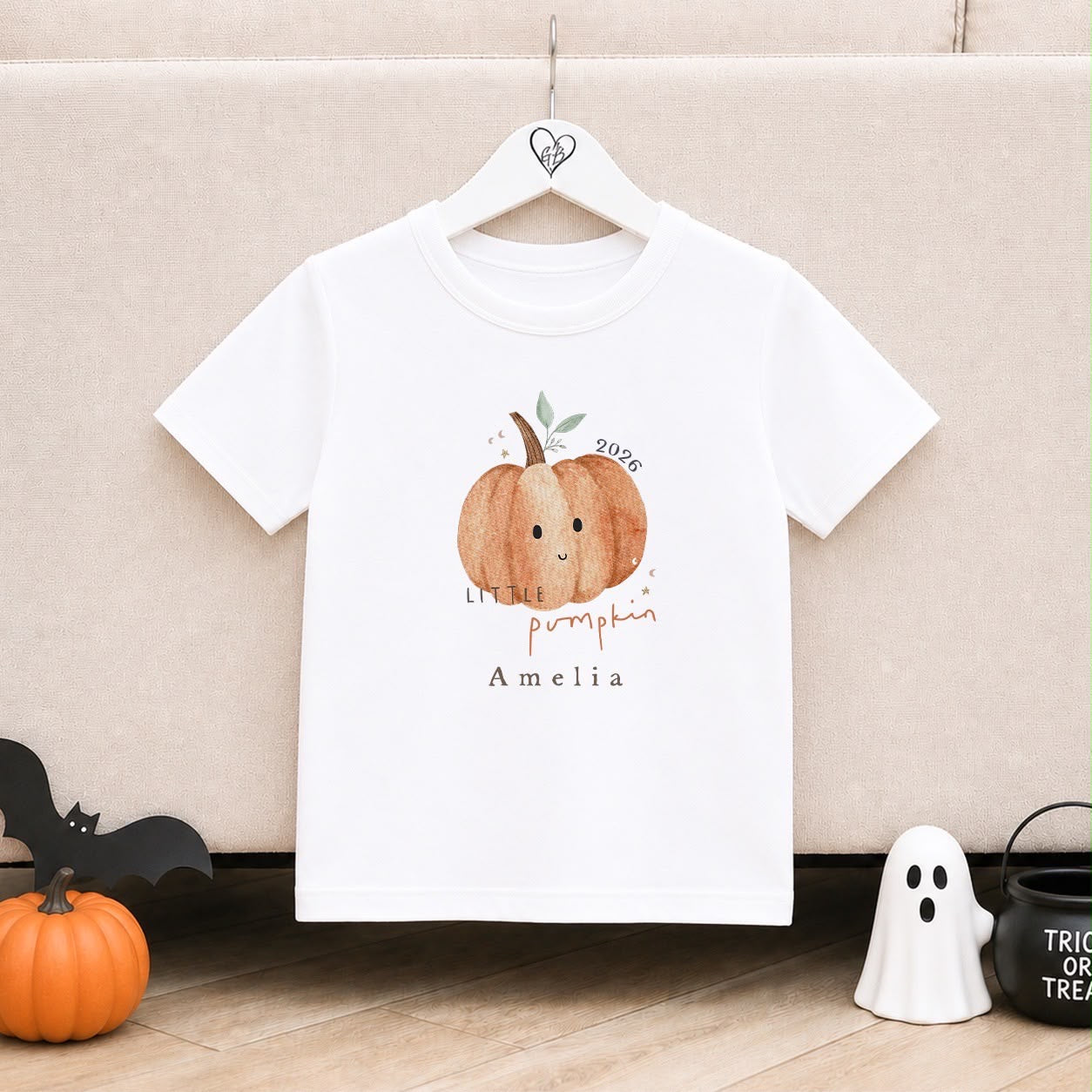Personalised Halloween T-Shirt | Personalised Halloween Kids T-Shirt | Pumpkin Design