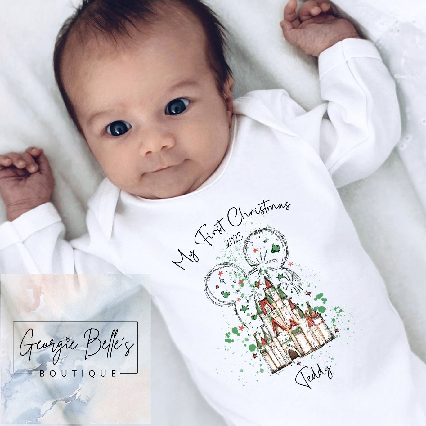 My 1st Christmas Vest / Babygrow - Disney Inspired Mickey Design