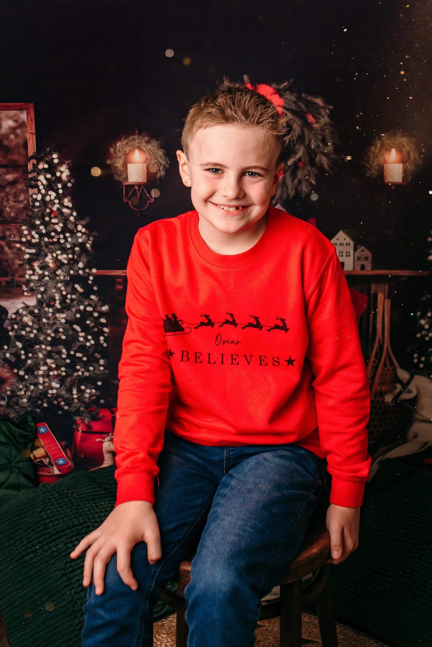 Children’s ‘Believes’ Personalised Christmas Jumper