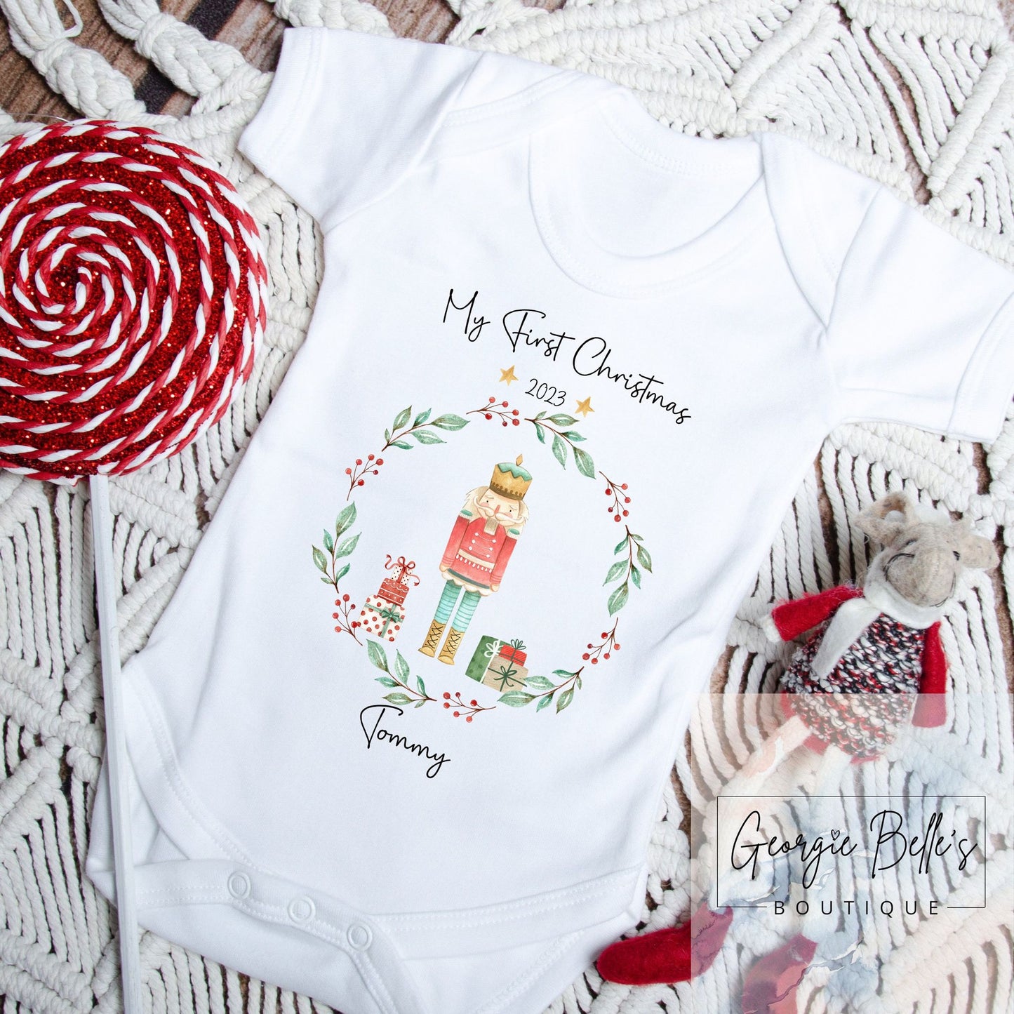 My 1st Christmas Vest / Babygrow - Nutcracker Solider Design