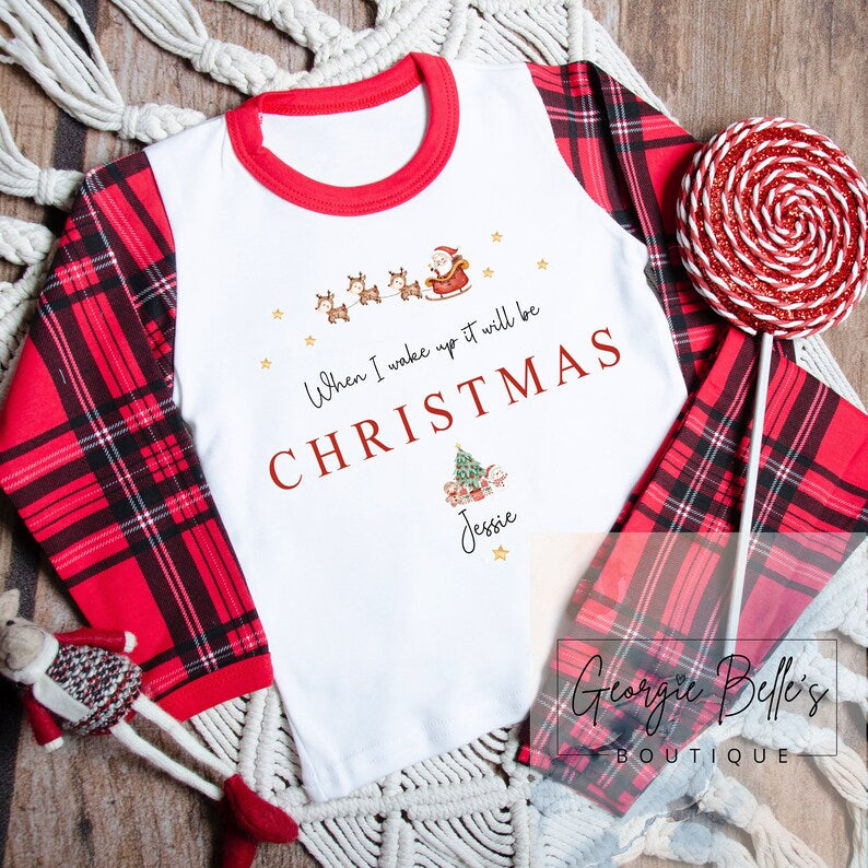 When I wake up it will be Christmas Personalised Unisex Pyjamas