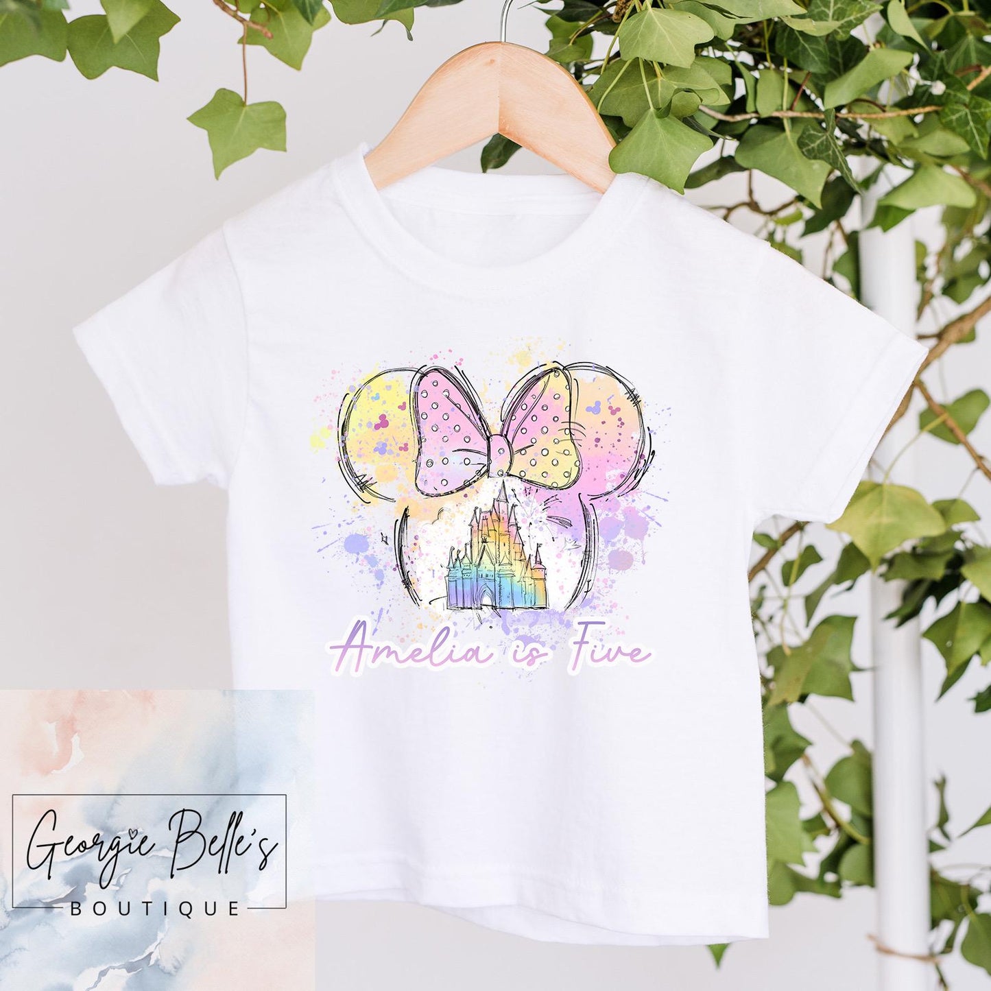 Birthday T-Shirt - Pastel Castle Design