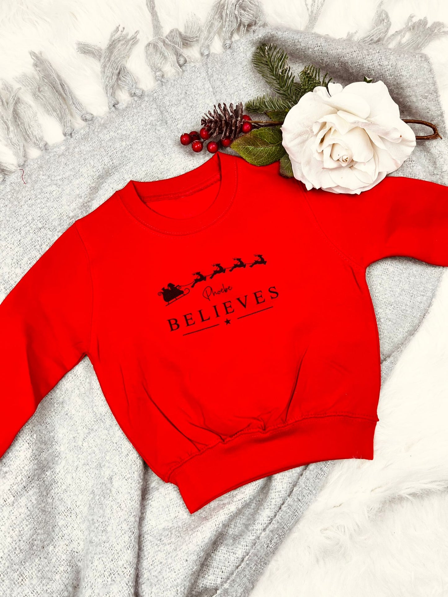 Children’s ‘Believes’ Personalised Christmas Jumper