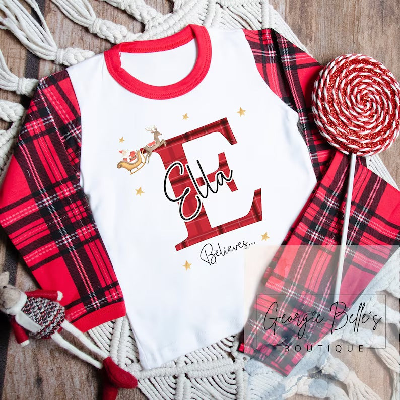 Family Matching ‘Believe’ Christmas ‘Believe’ Personalised Unisex Pyjamas