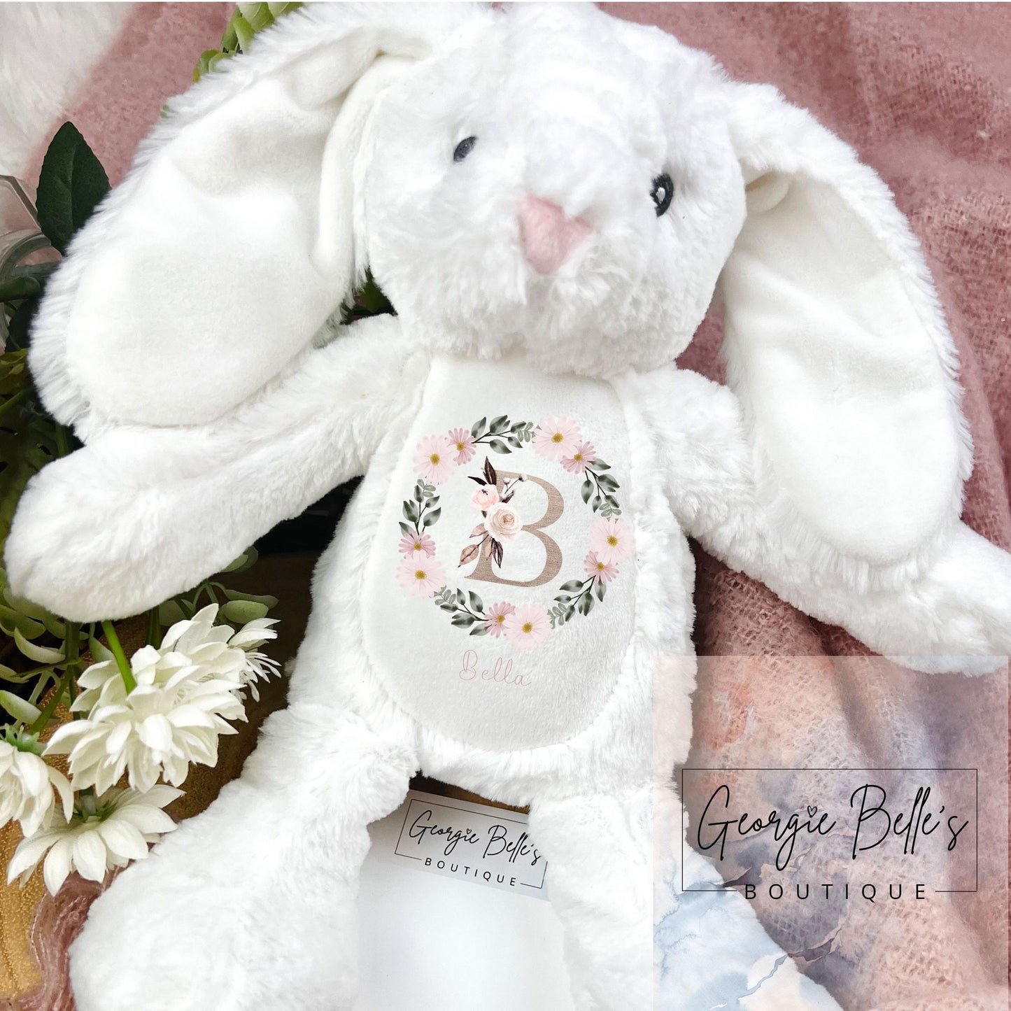Personalised Vest/Babygrow - Dusky Floral Wreath Design