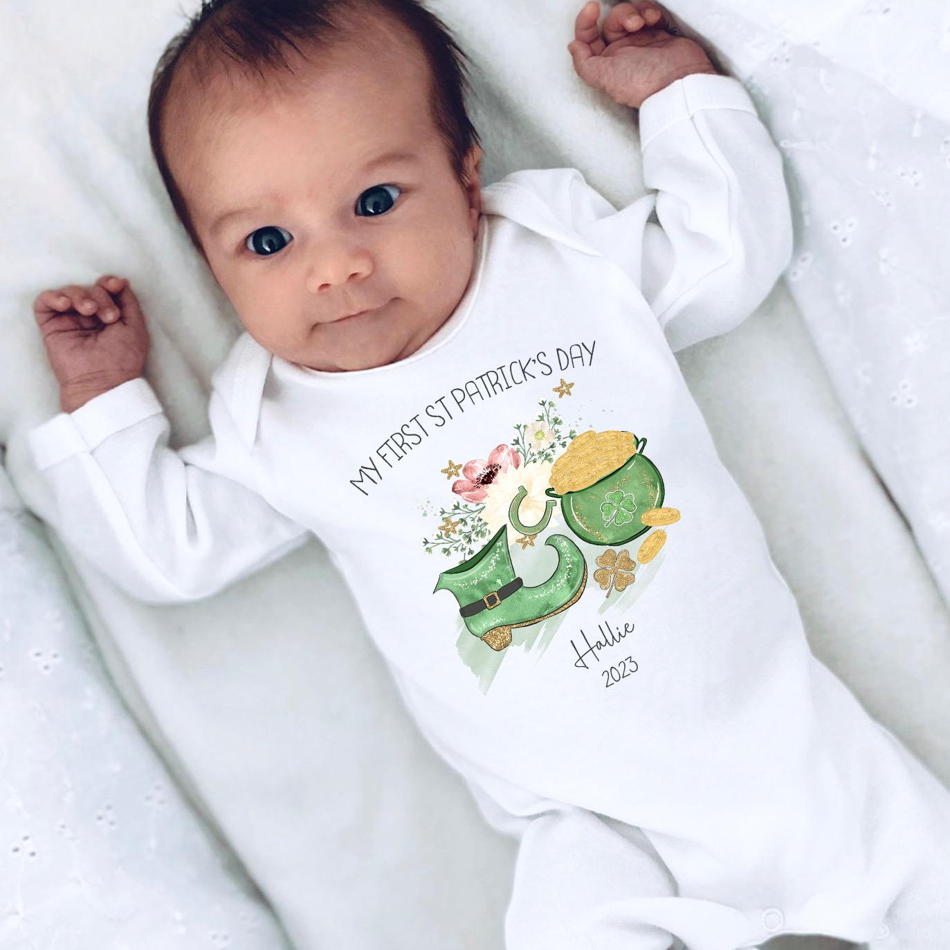St. Patrick’s Day Personalised Vest / Babygrow / Sleepsuit