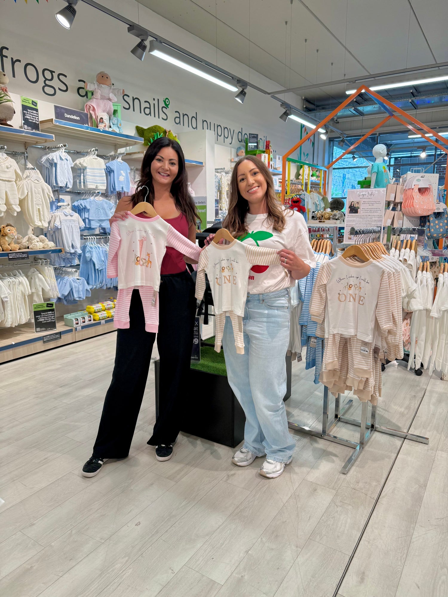 Owners Emma and Holly In store with their products