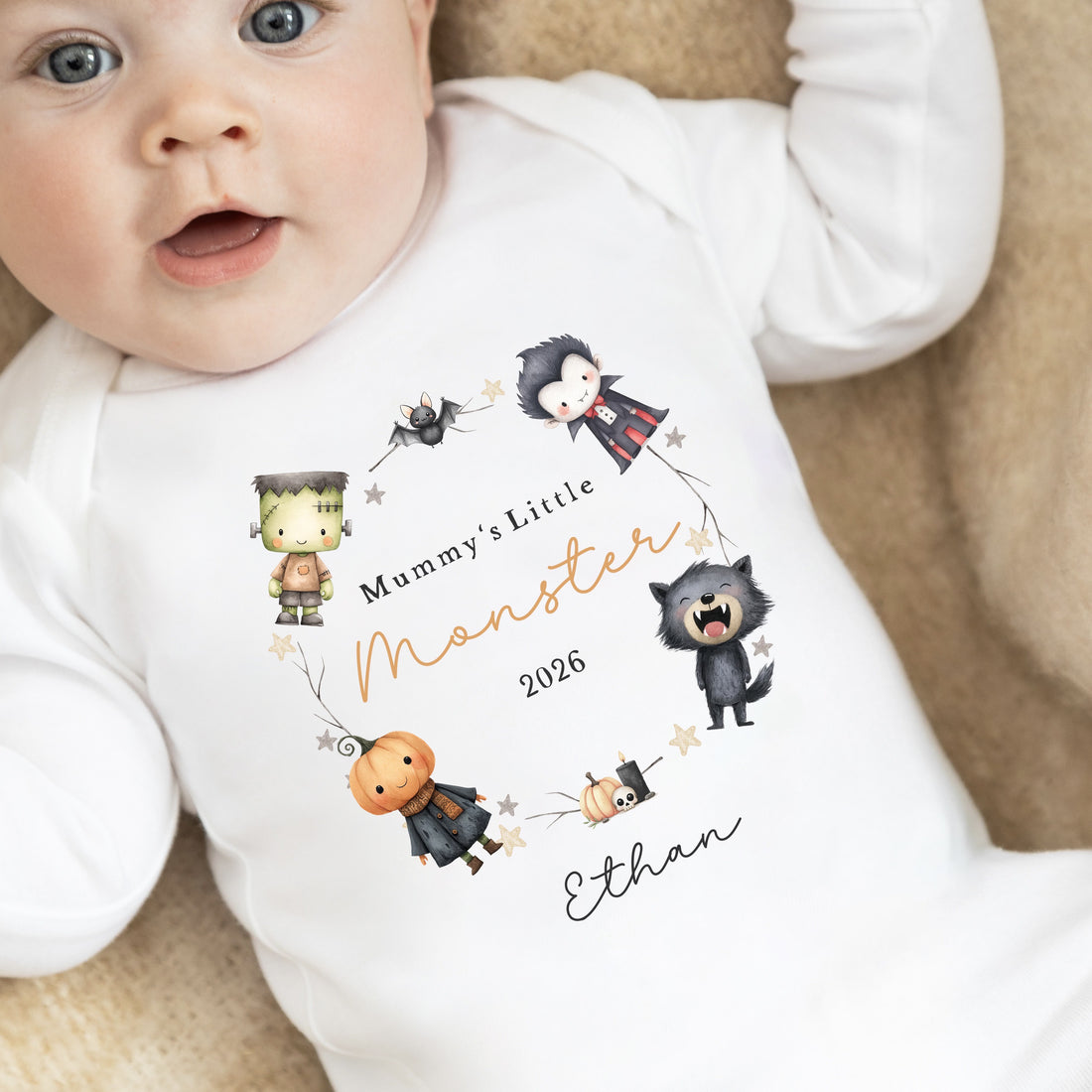 Personalised Halloween Babygrow | My First Halloween Baby Outfit | Mummy&
