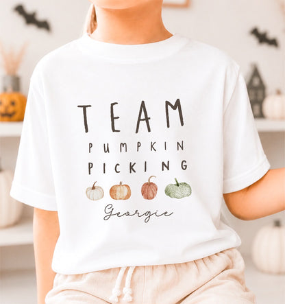 Personalised Halloween T-Shirt | Personalised Halloween Kids T-Shirt | Team Pumpkin Picking Design