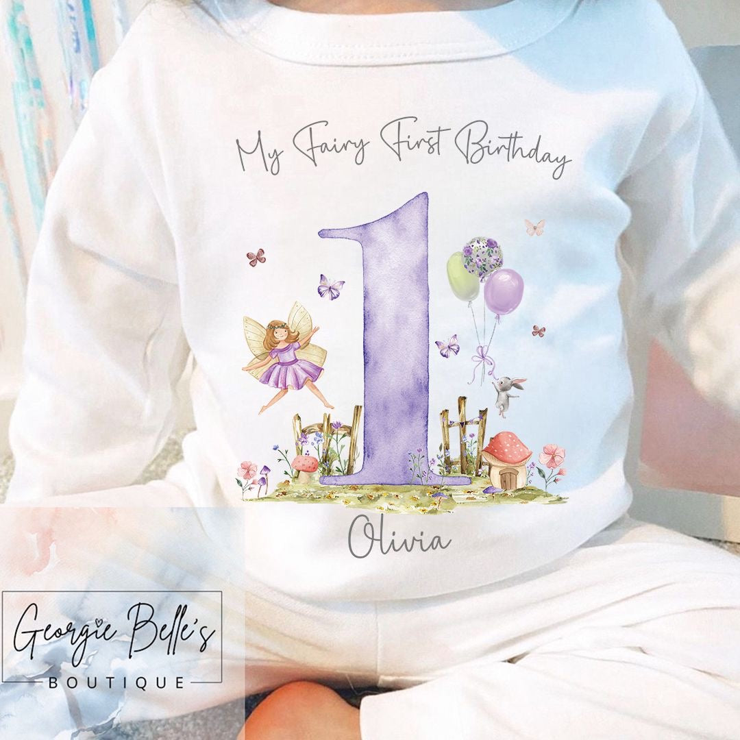 Personalised Birthday Pyjamas - My Fairy First Birthday Design