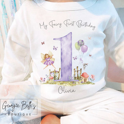 Personalised Birthday Pyjamas - My Fairy First Birthday Design