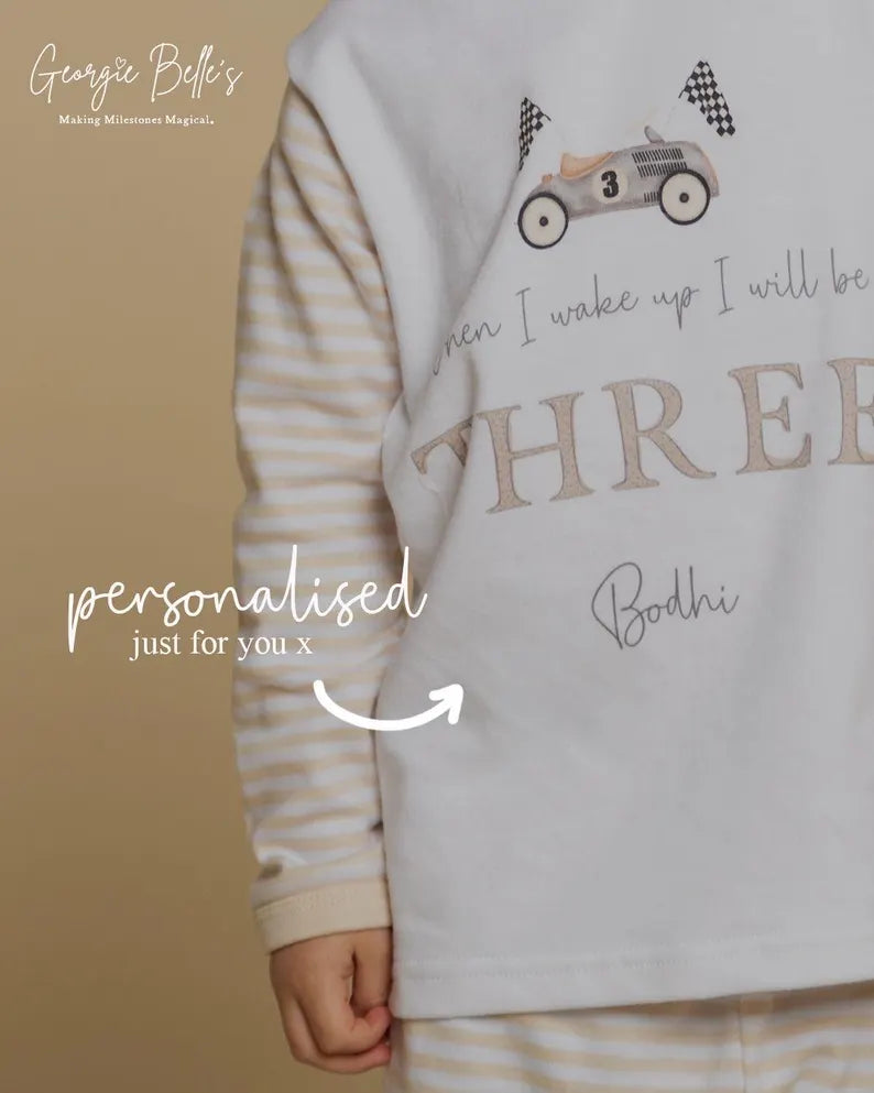 Personalised Plain White Easter Pyjamas - Close Your Eyes Design