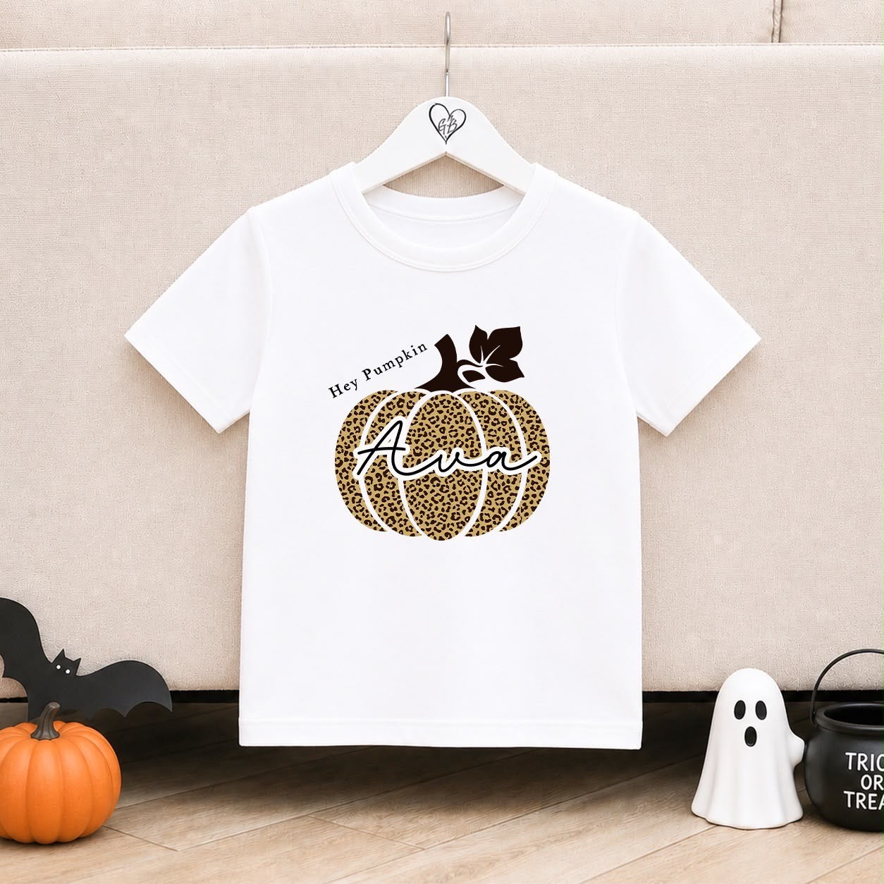 Personalised Halloween T-Shirt | Personalised Halloween Kids T-Shirt | Hey Pumpkin Design
