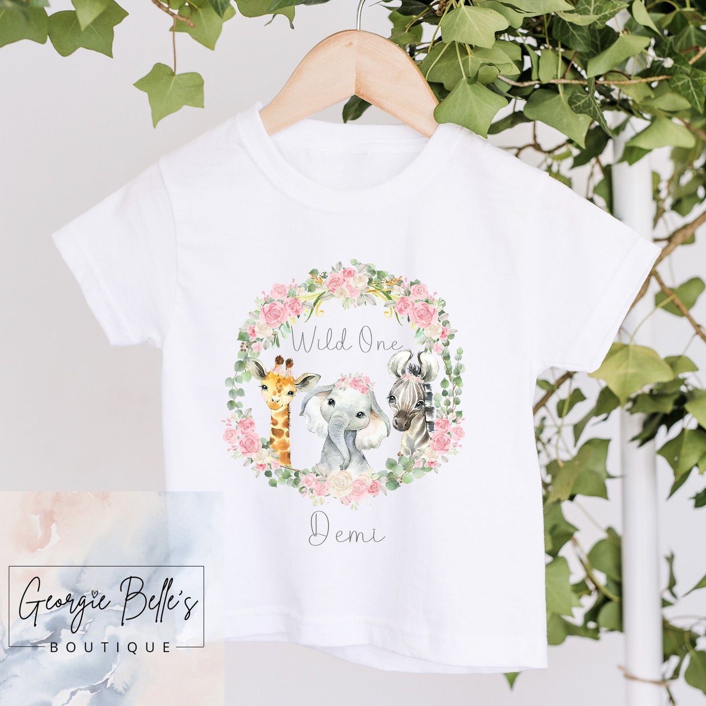 Birthday T-Shirt - Wild One Wreath Design