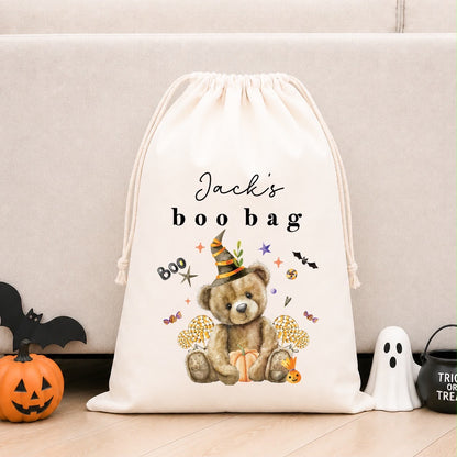 Personalised Halloween Boo Bag &amp; Treat Sack | Candy Bear Design