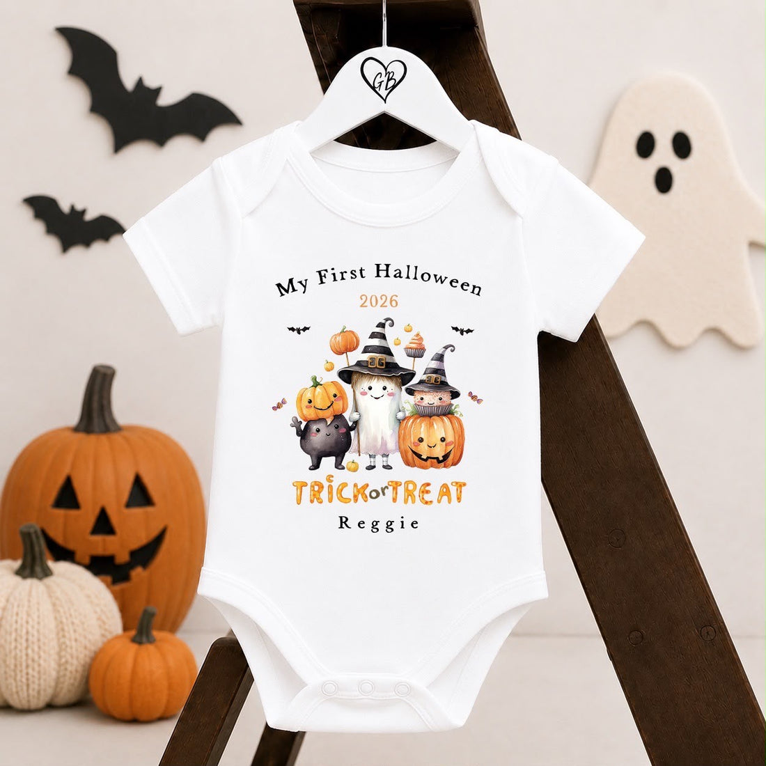 Personalised Halloween Babygrow | My First Halloween Baby Outfit | Ghoul Design