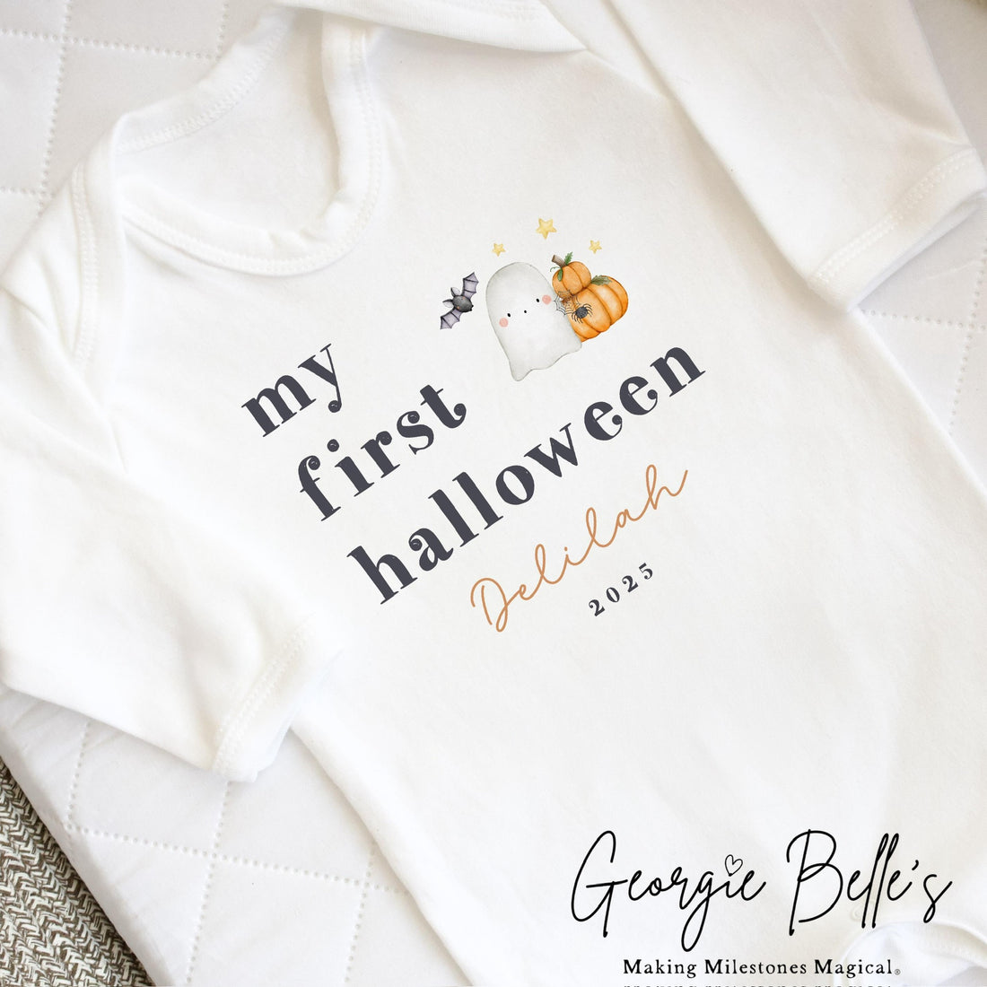 Personalised Halloween Bodysuit / Sleepsuit - My First Halloween Design